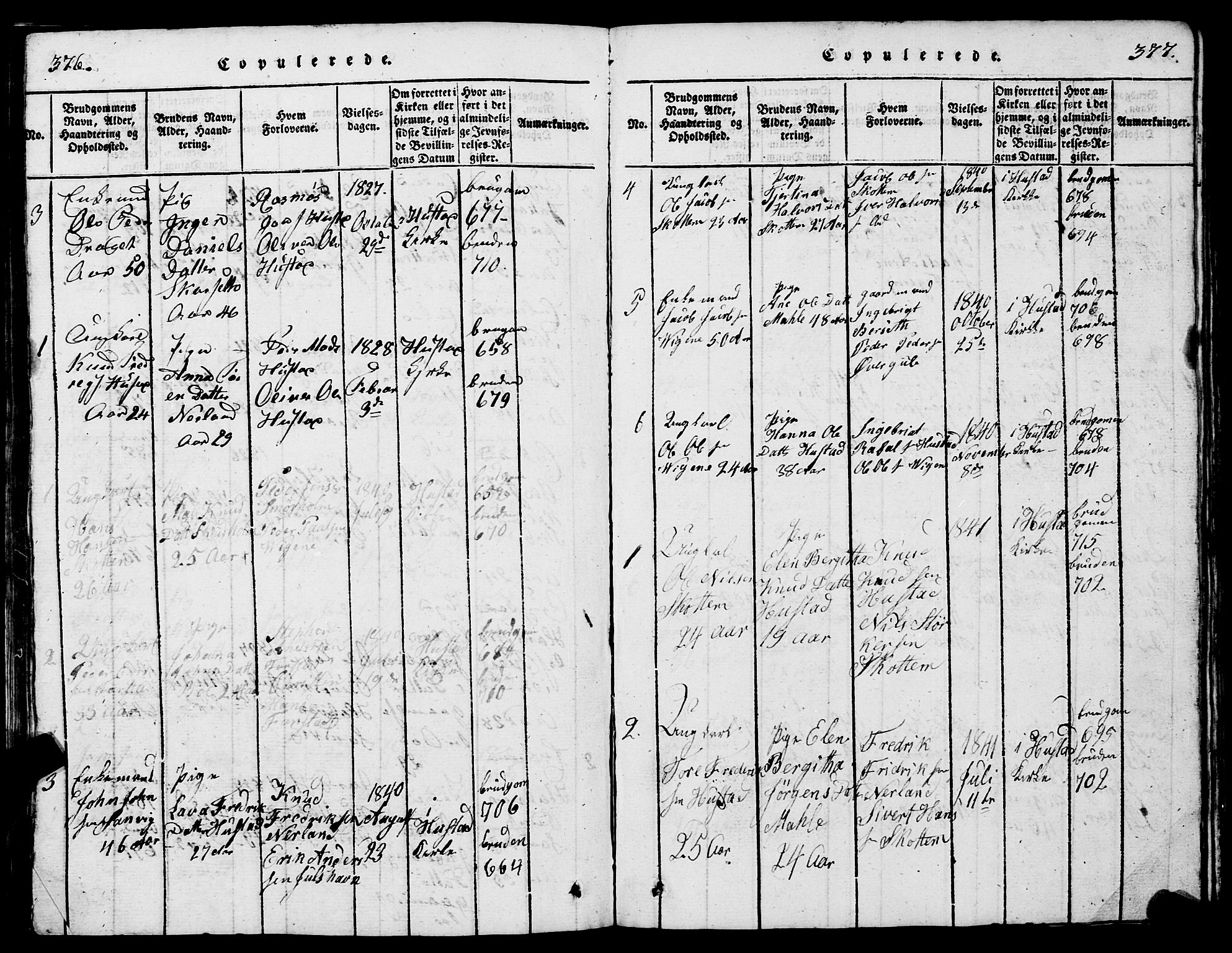 Ministerialprotokoller, klokkerbøker og fødselsregistre - Møre og Romsdal, SAT/A-1454/567/L0781: Parish register (copy) no. 567C01, 1818-1845, p. 376-377