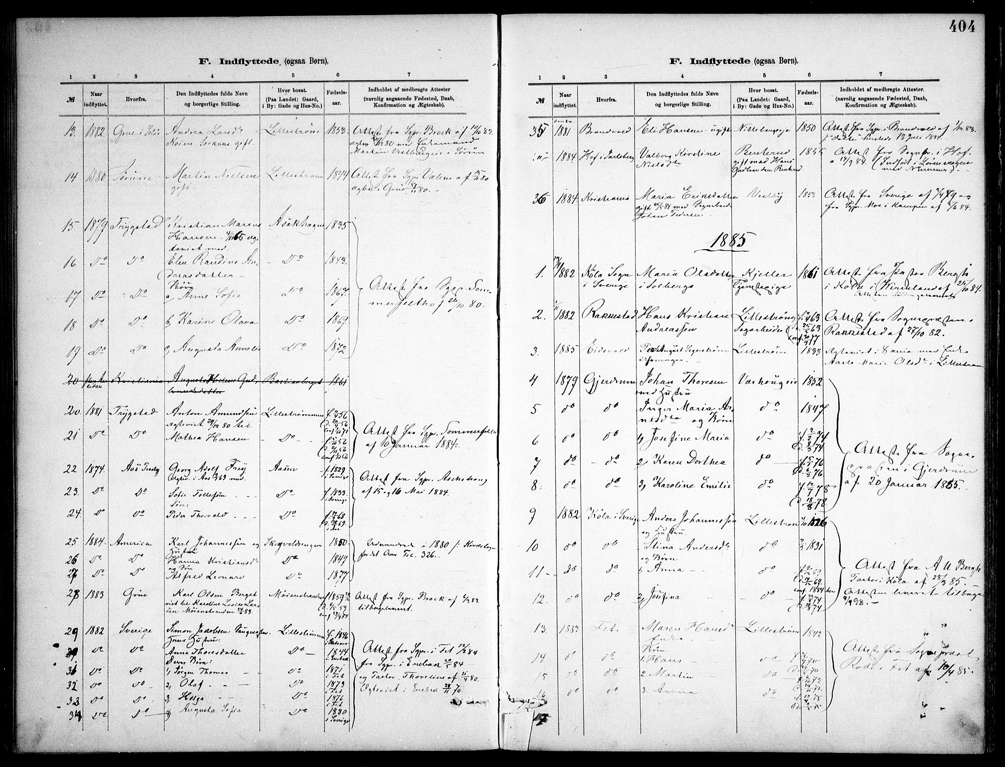 Skedsmo prestekontor Kirkebøker, AV/SAO-A-10033a/F/Fa/L0013: Parish register (official) no. I 13, 1883-1891, p. 404