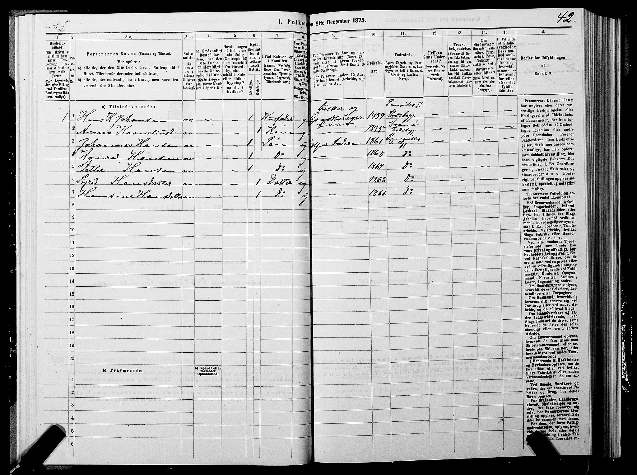 SATØ, 1875 census for 1931P Lenvik, 1875, p. 3042