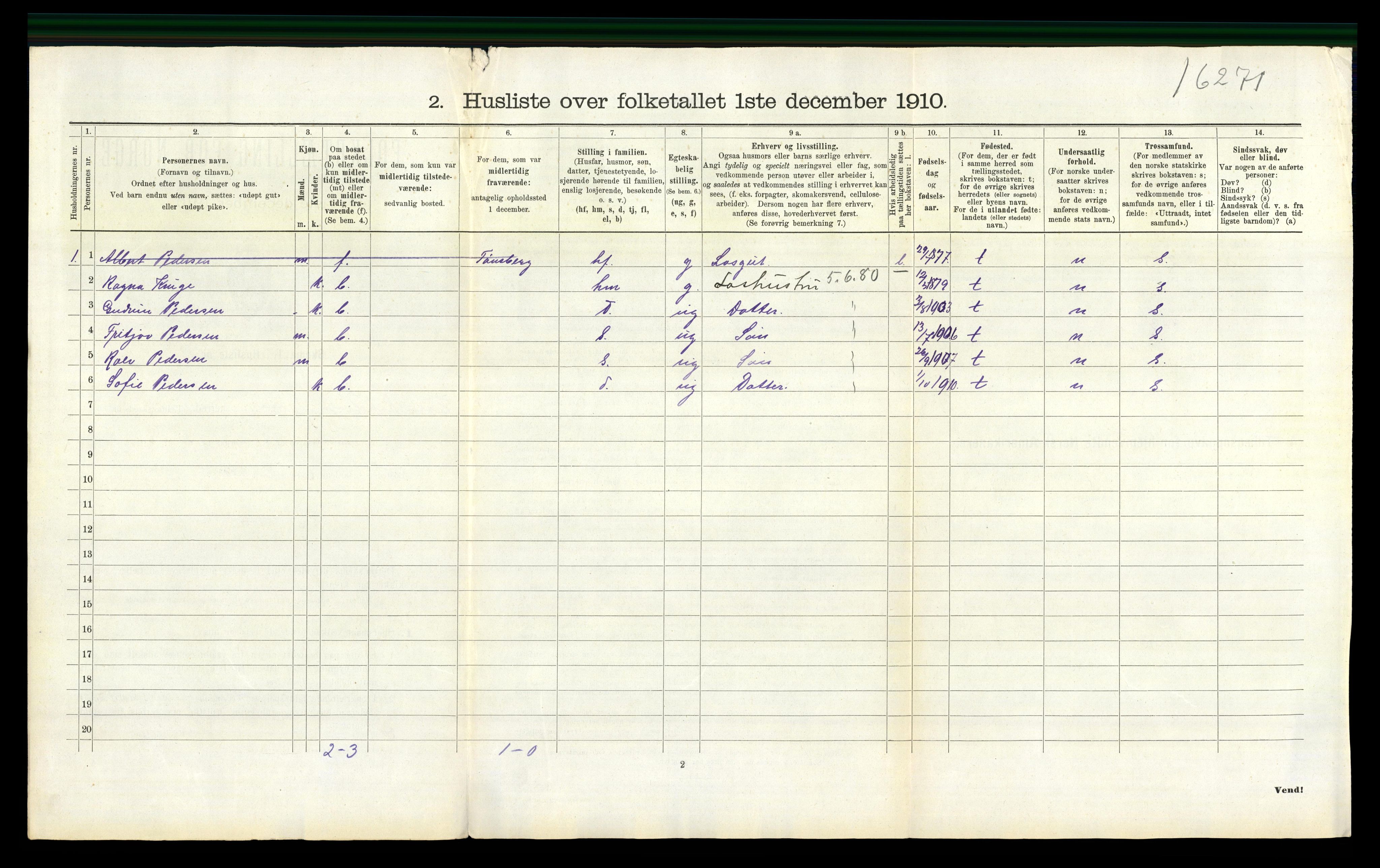 RA, 1910 census for Tjøme, 1910, p. 1094