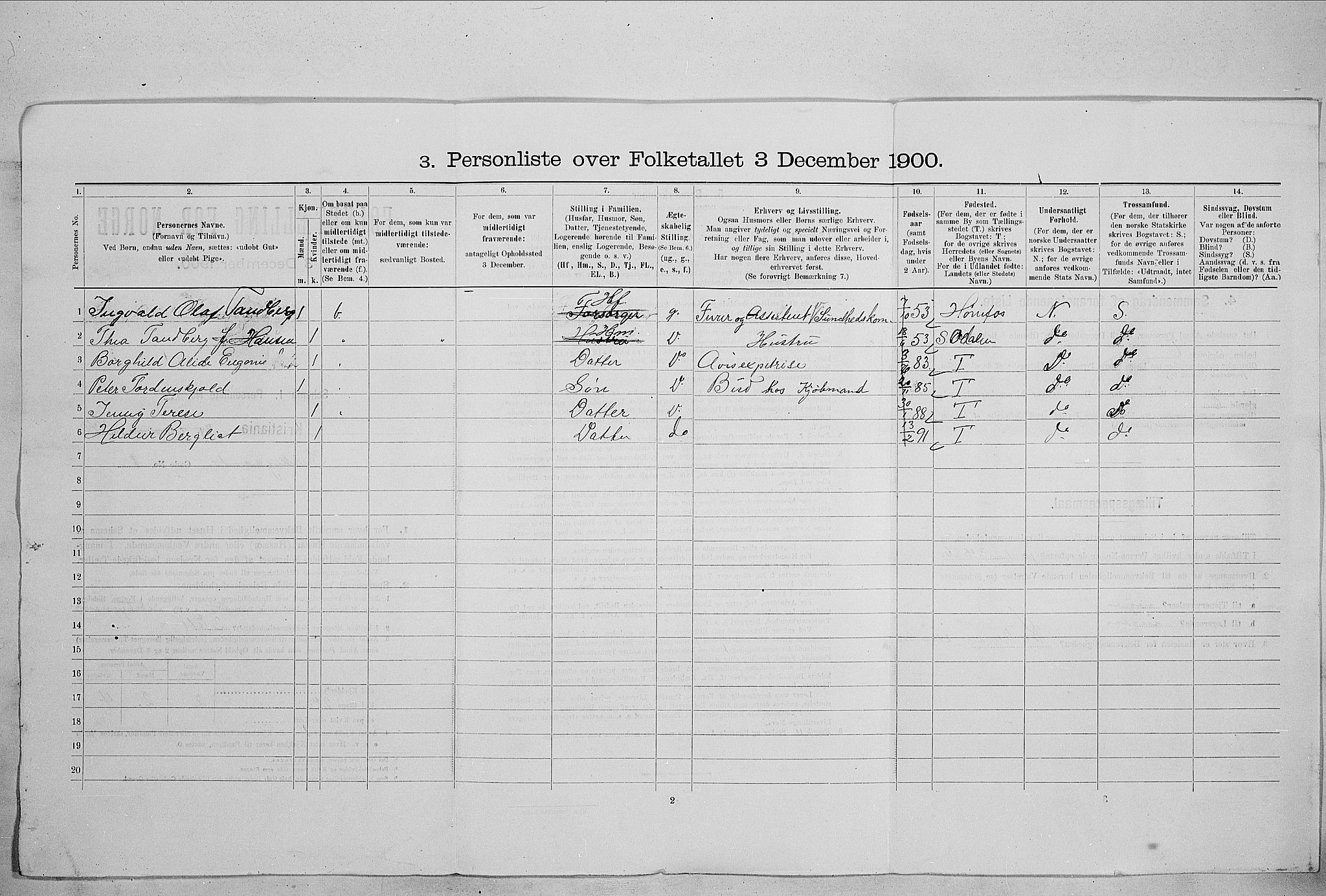 SAO, 1900 census for Kristiania, 1900, p. 46515