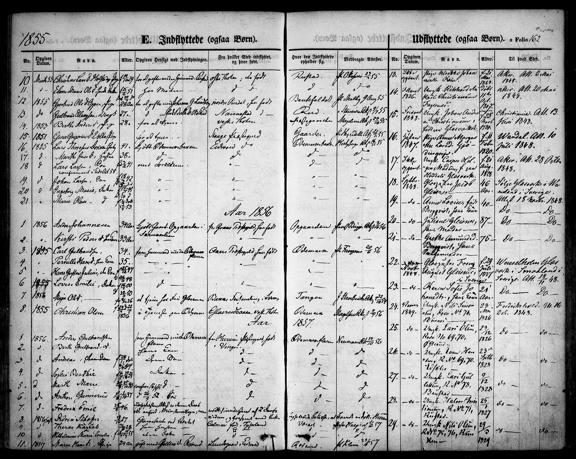 Hurdal prestekontor Kirkebøker, SAO/A-10889/F/Fa/L0005: Parish register (official) no. I 5, 1846-1859, p. 162