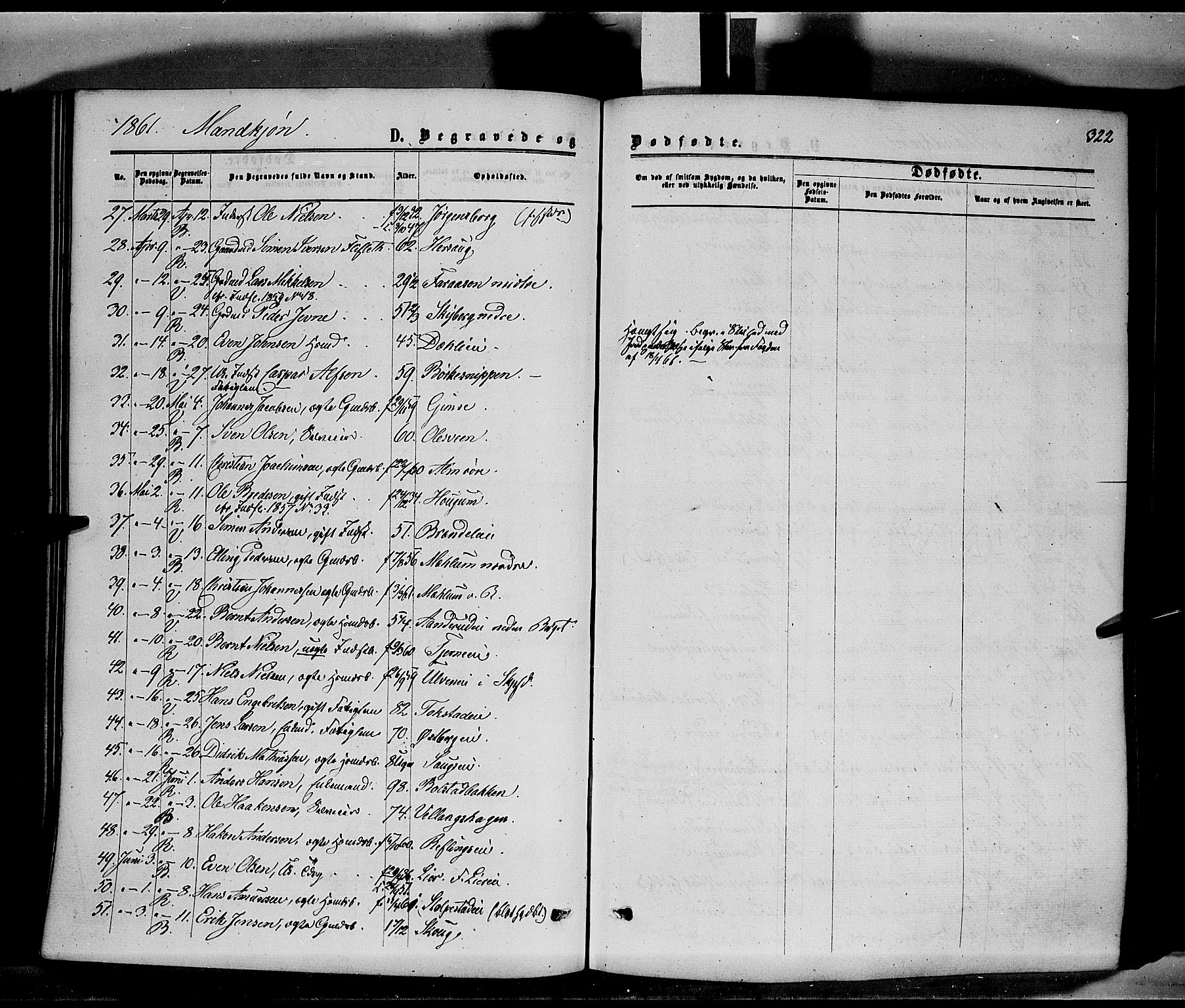 Ringsaker prestekontor, AV/SAH-PREST-014/K/Ka/L0010: Parish register (official) no. 10, 1861-1869, p. 322