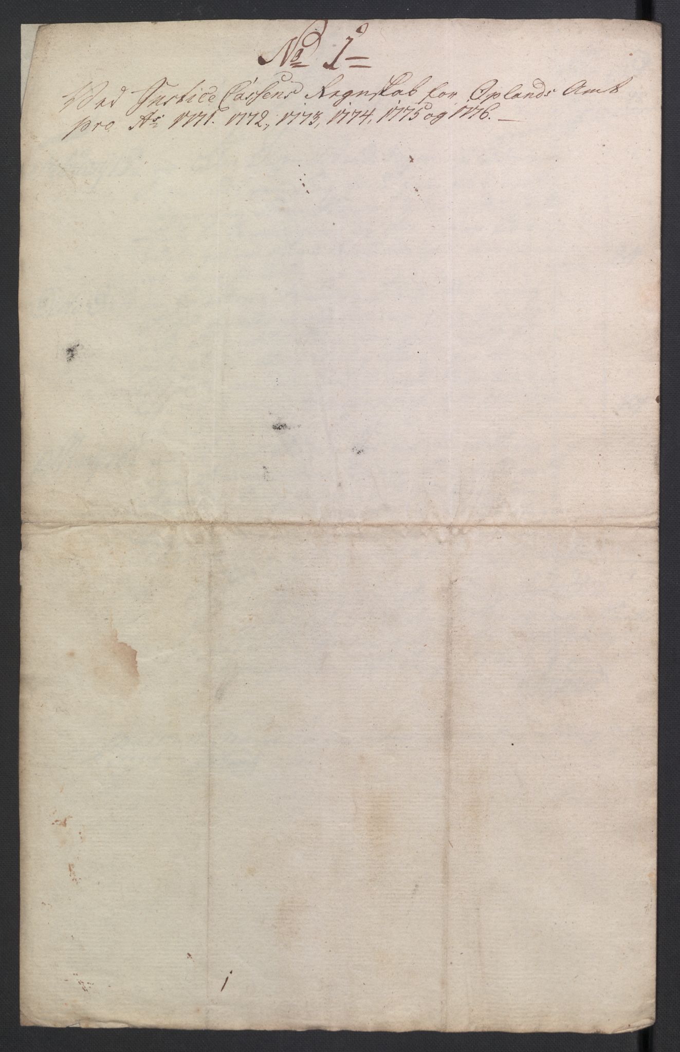 Rentekammeret inntil 1814, Reviderte regnskaper, Mindre regnskaper, AV/RA-EA-4068/Rb/L0014: Opplands amt, 1771-1779, p. 209