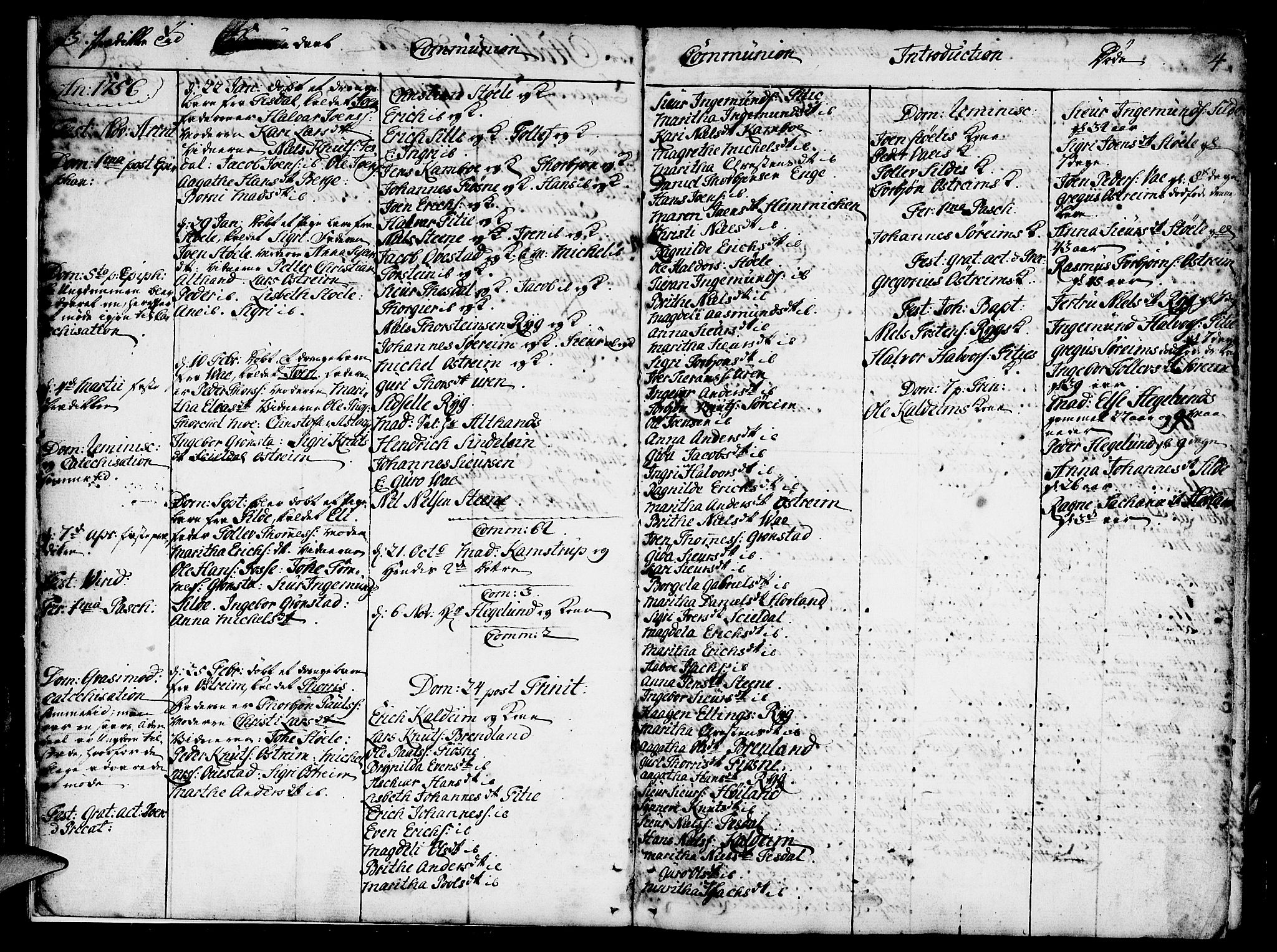 Etne sokneprestembete, SAB/A-75001/H/Haa: Parish register (official) no. A 3 /1, 1755-1782, p. 3-4