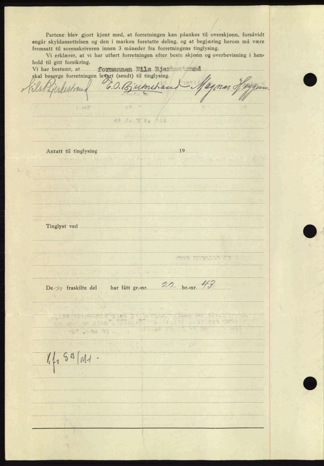 Nordmøre sorenskriveri, AV/SAT-A-4132/1/2/2Ca: Mortgage book no. A91, 1941-1942, Diary no: : 1745/1941