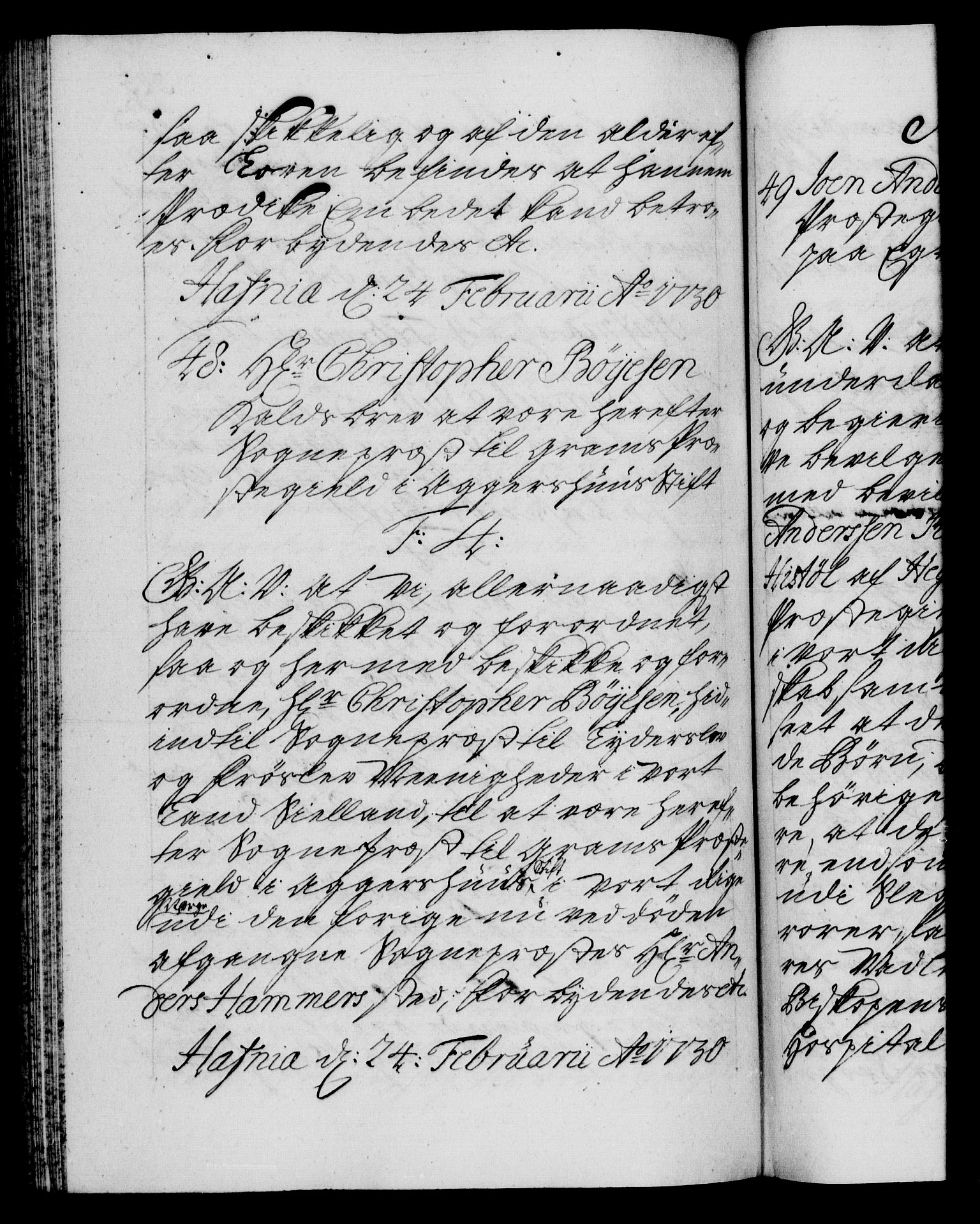 Danske Kanselli 1572-1799, AV/RA-EA-3023/F/Fc/Fca/Fcaa/L0026: Norske registre, 1729-1730, p. 345b