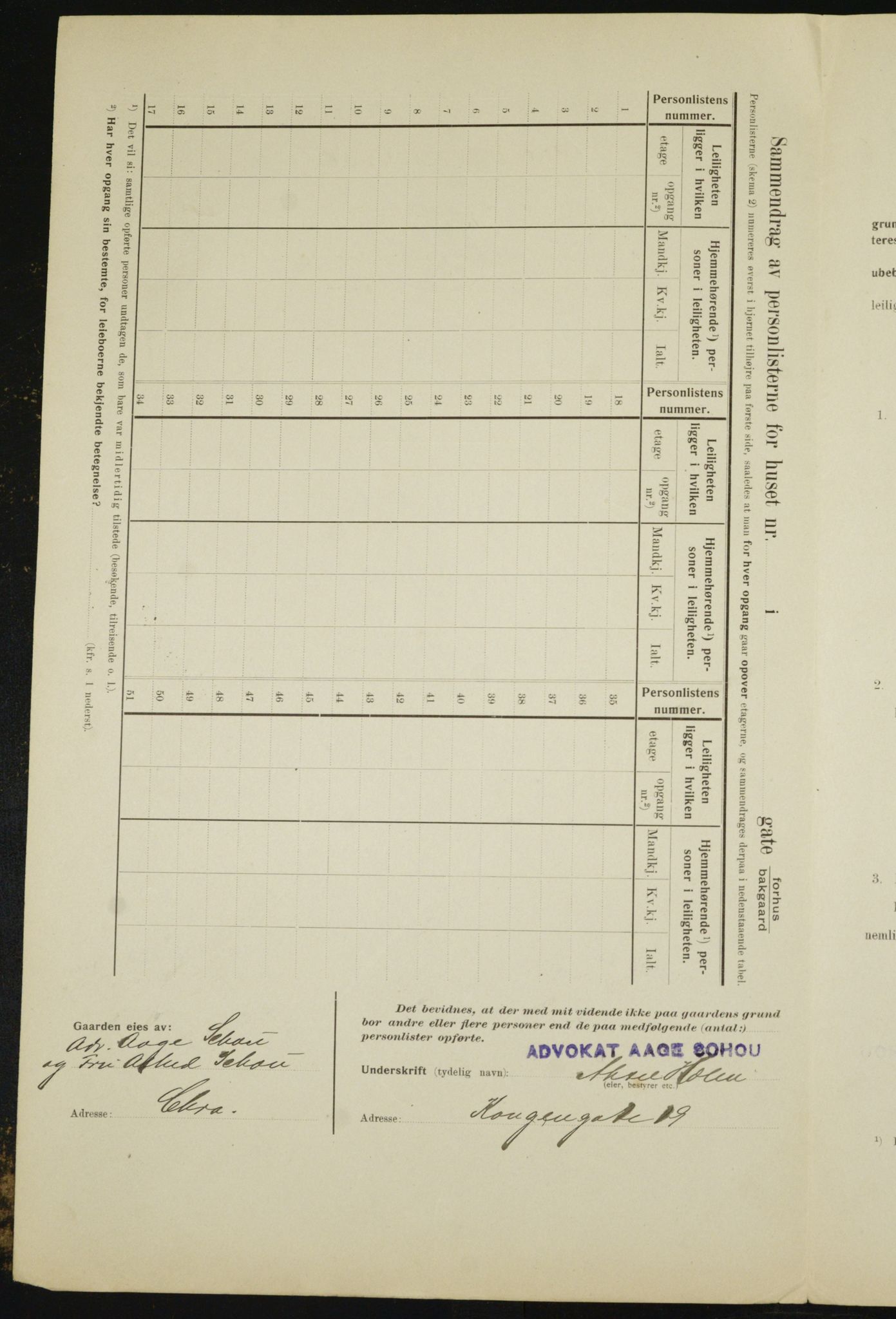 OBA, Municipal Census 1910 for Kristiania, 1910, p. 71373