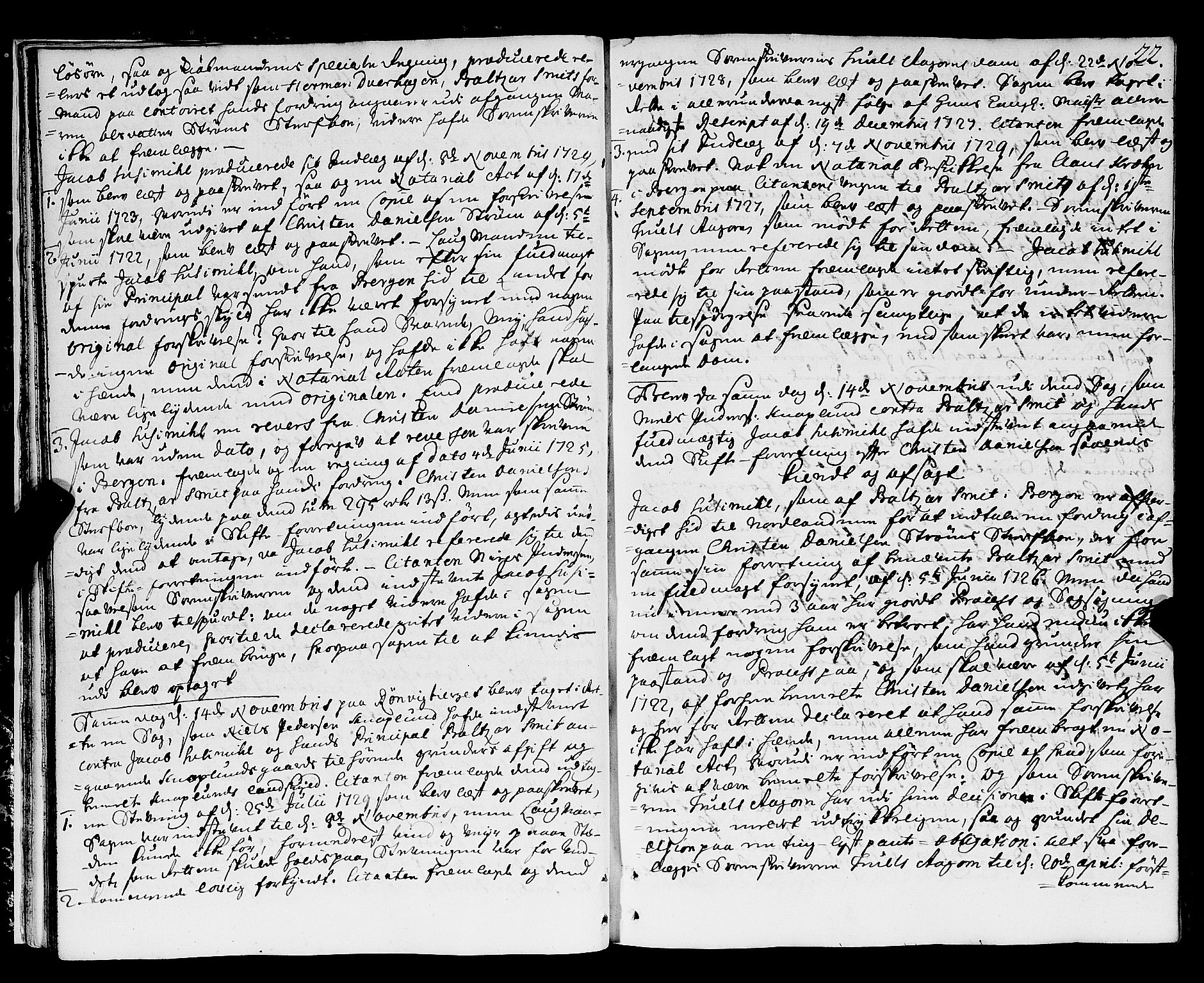 Nordland og Finnmarks lagstol, AV/SAT-A-5608/X/L0006: Justisprotokoll, 1730-1740, p. 21b-22a