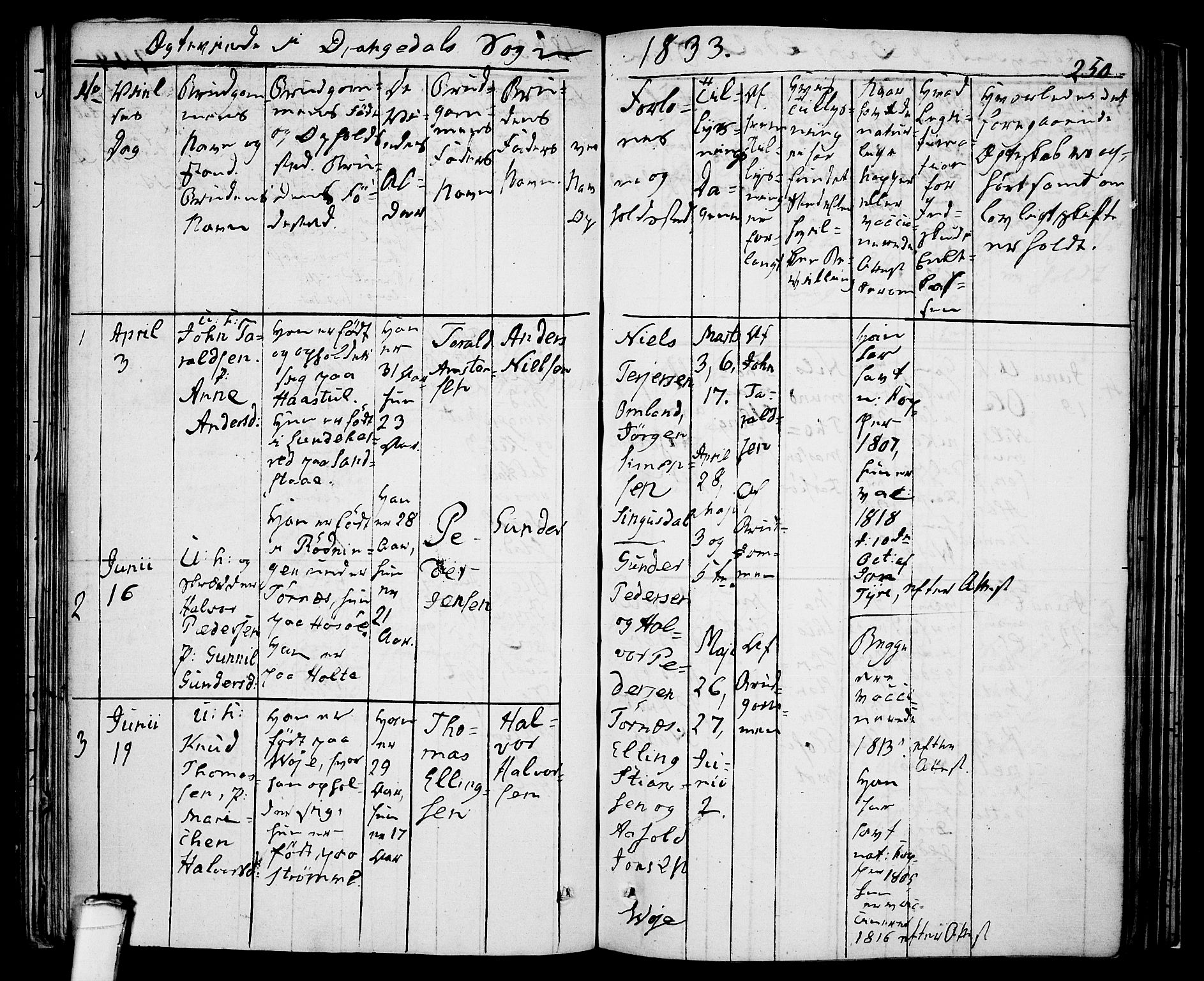 Drangedal kirkebøker, SAKO/A-258/F/Fa/L0006: Parish register (official) no. 6, 1831-1837, p. 250
