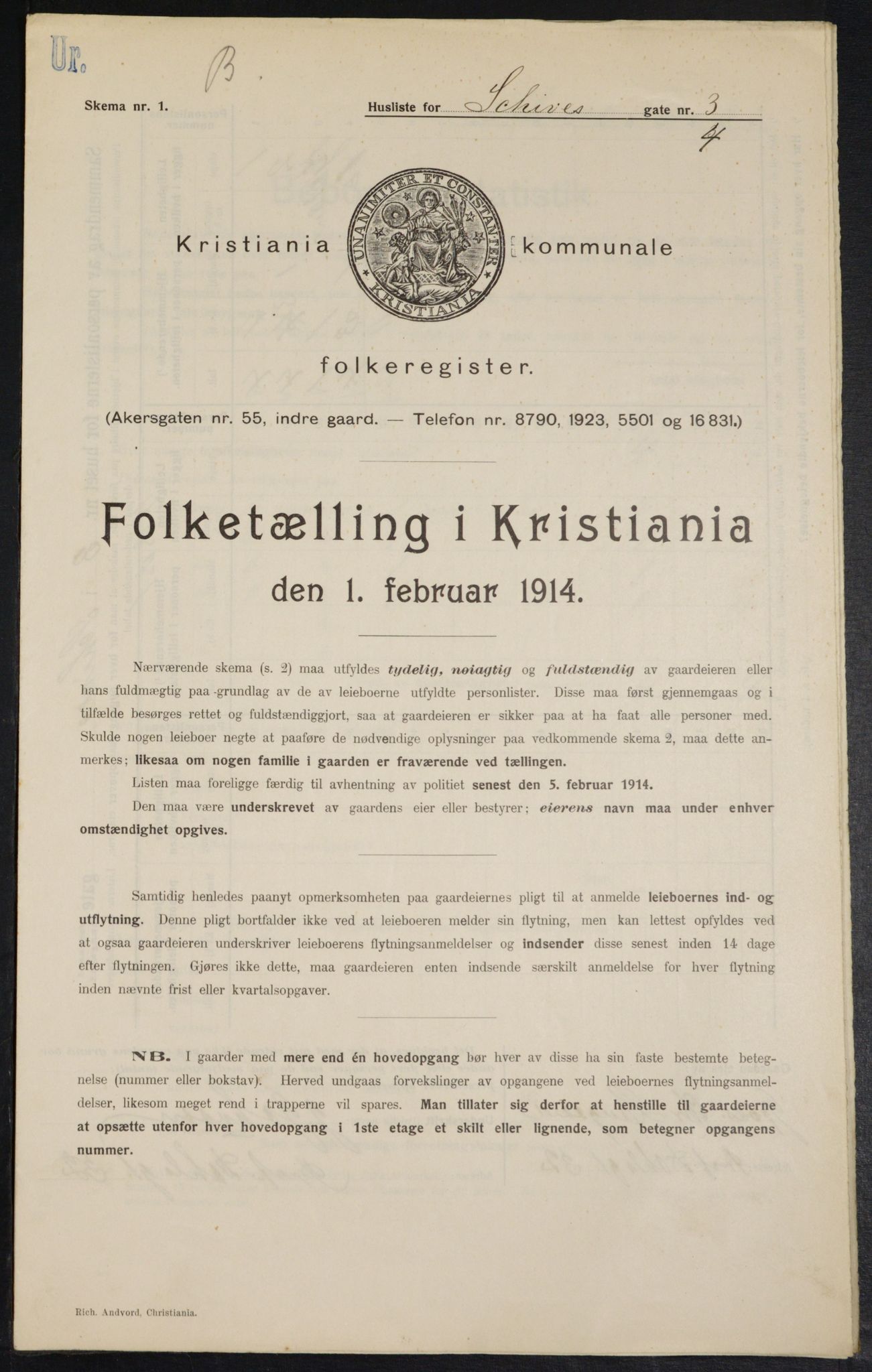 OBA, Municipal Census 1914 for Kristiania, 1914, p. 89372