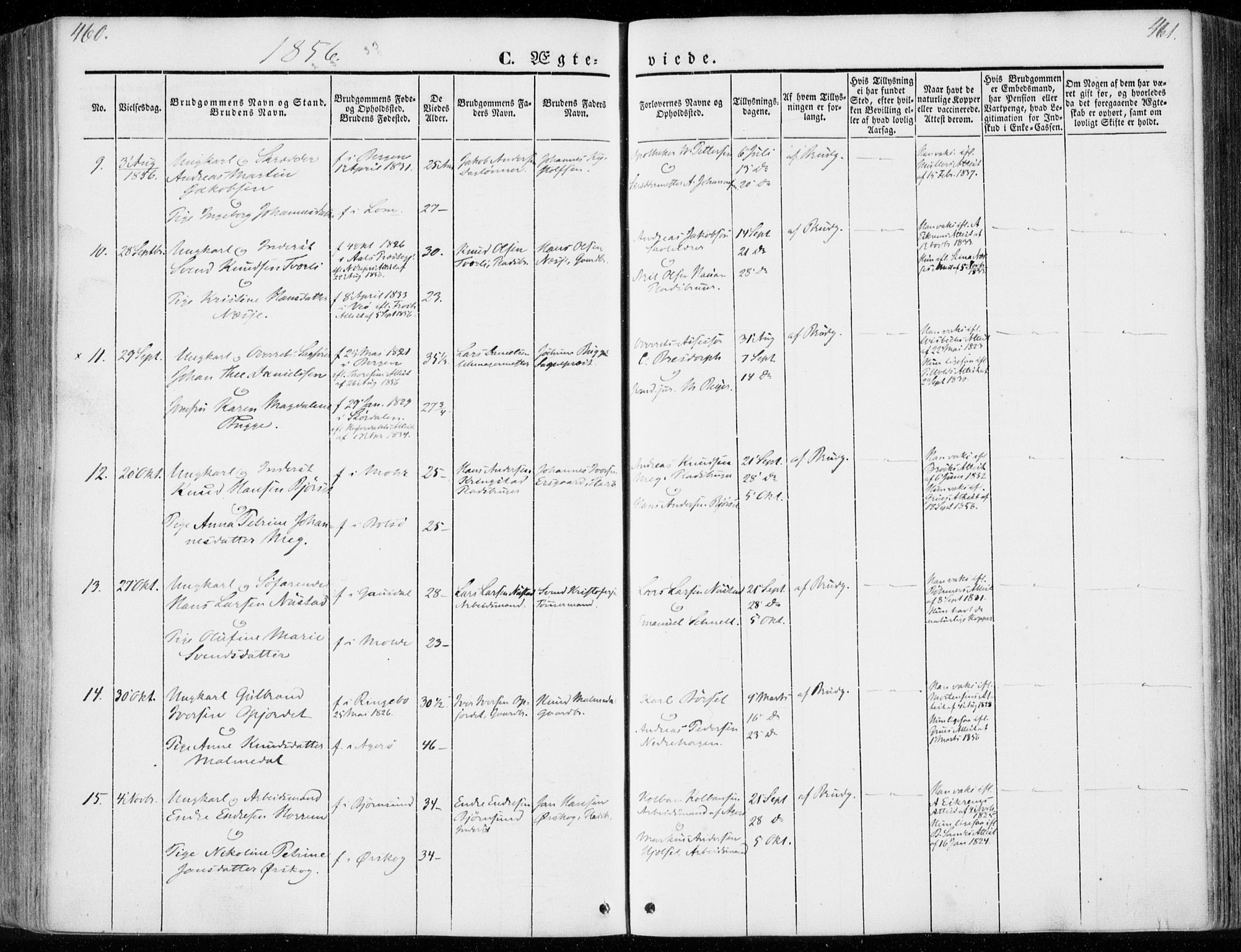 Ministerialprotokoller, klokkerbøker og fødselsregistre - Møre og Romsdal, SAT/A-1454/558/L0689: Parish register (official) no. 558A03, 1843-1872, p. 460-461