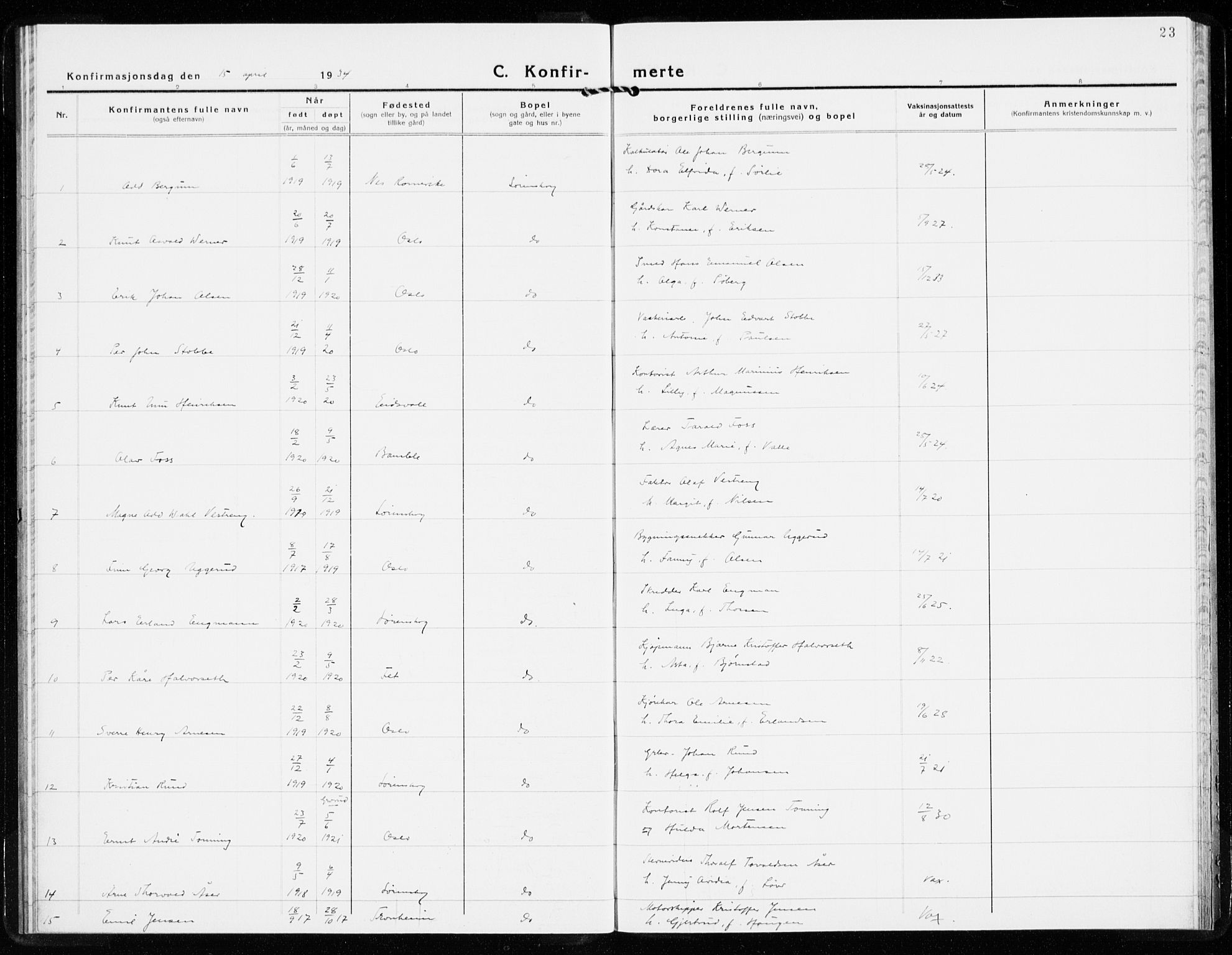 Skedsmo prestekontor Kirkebøker, SAO/A-10033a/F/Fb/L0004: Parish register (official) no. II 4, 1931-1943, p. 23
