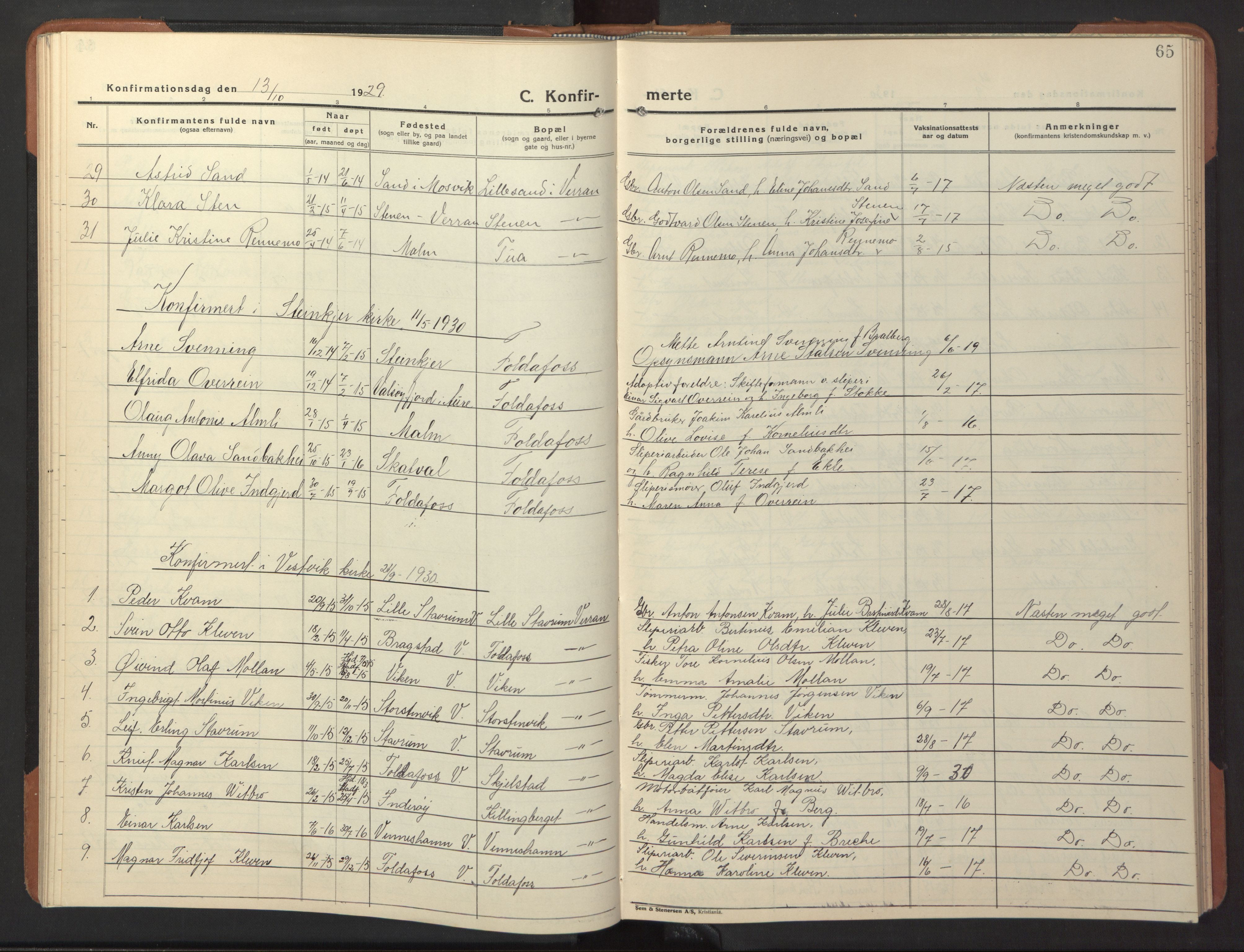 Ministerialprotokoller, klokkerbøker og fødselsregistre - Nord-Trøndelag, SAT/A-1458/744/L0425: Parish register (copy) no. 744C04, 1924-1947, p. 65