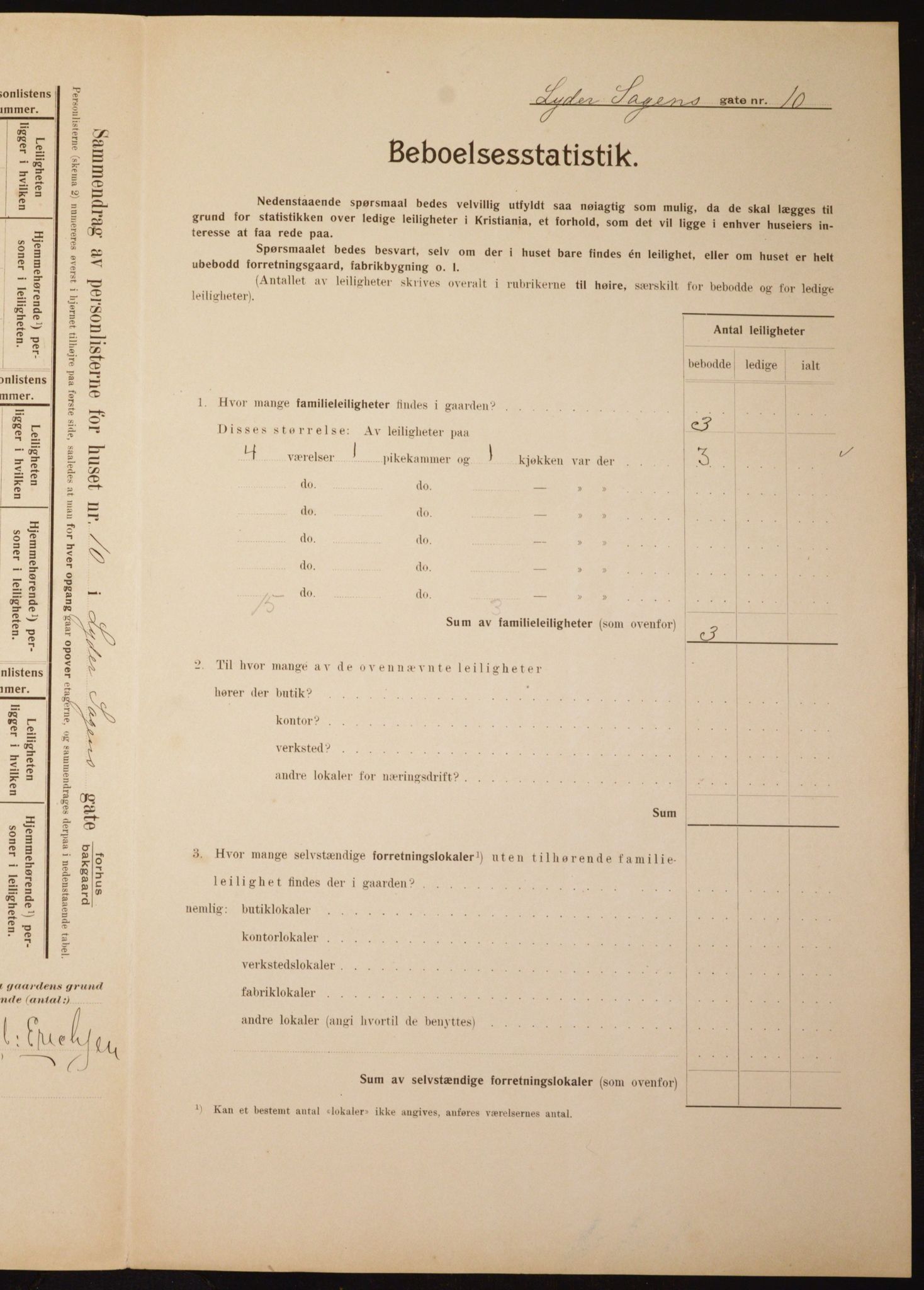 OBA, Municipal Census 1910 for Kristiania, 1910, p. 56455