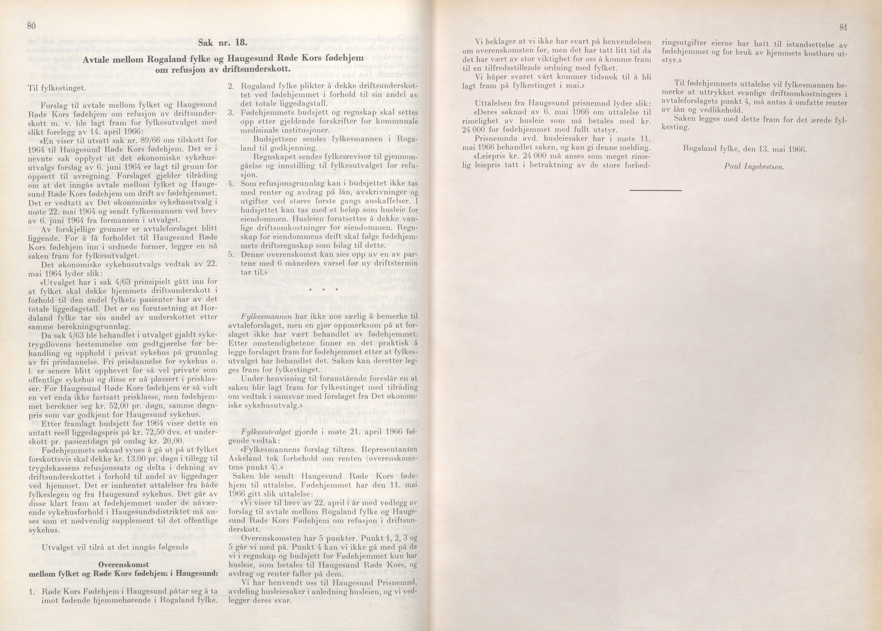 Rogaland fylkeskommune - Fylkesrådmannen , IKAR/A-900/A/Aa/Aaa/L0086: Møtebok , 1966, p. 80-81