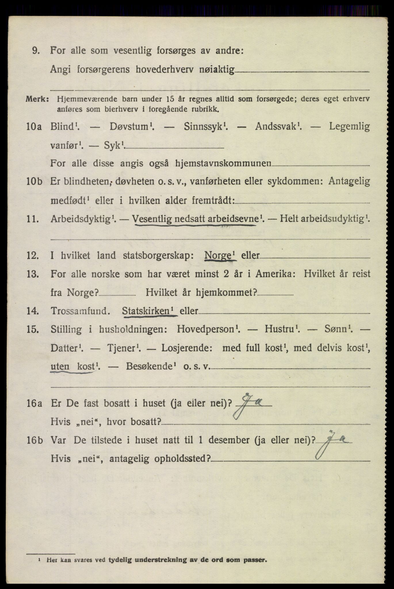 SAH, 1920 census for Fluberg, 1920, p. 3285