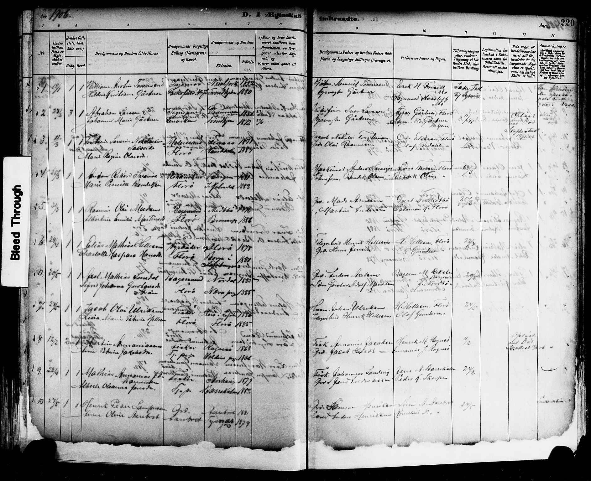 Kinn sokneprestembete, AV/SAB-A-80801/H/Hab/Haba/L0002: Parish register (copy) no. A 2, 1882-1906, p. 220