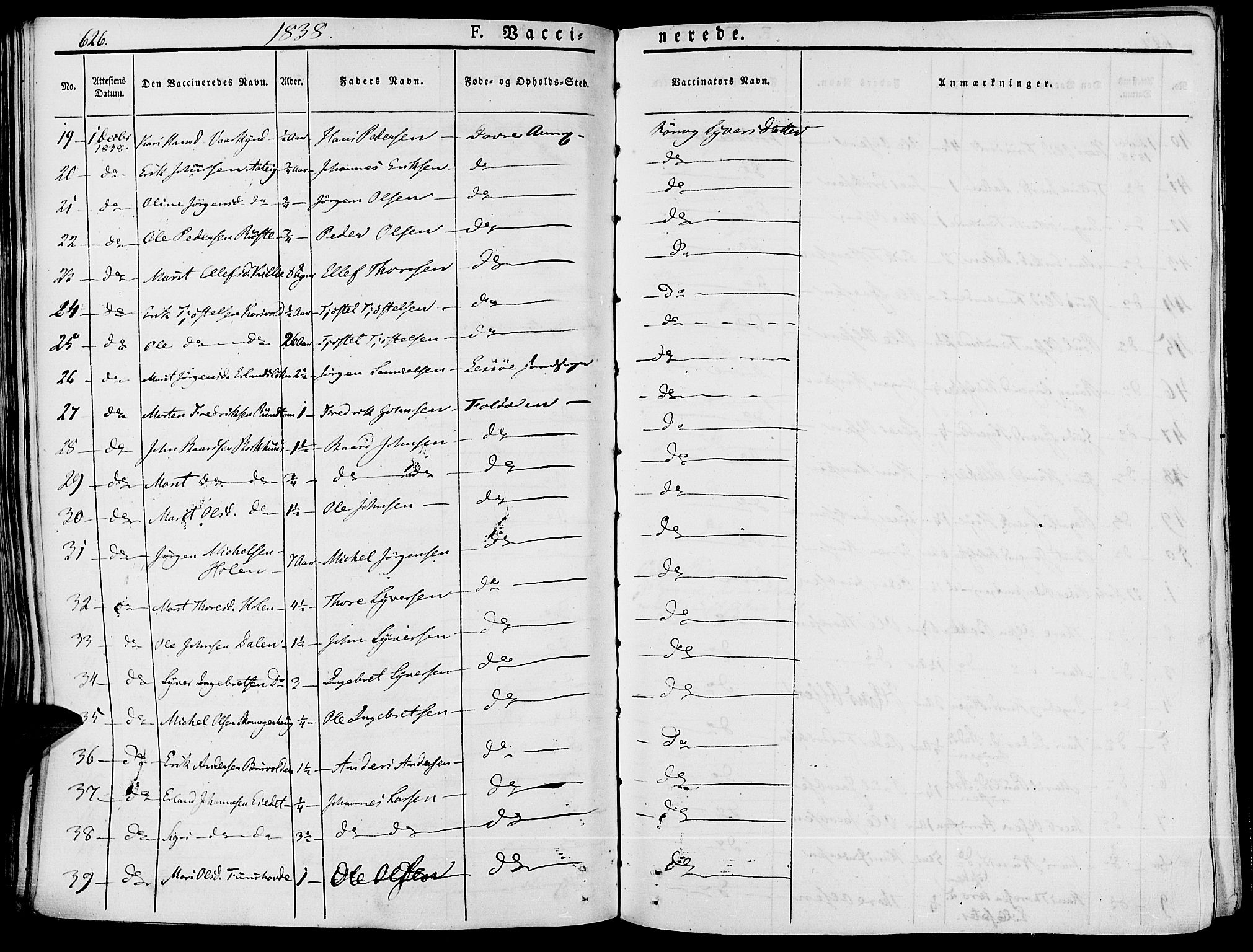 Lesja prestekontor, SAH/PREST-068/H/Ha/Haa/L0005: Parish register (official) no. 5, 1830-1842, p. 626