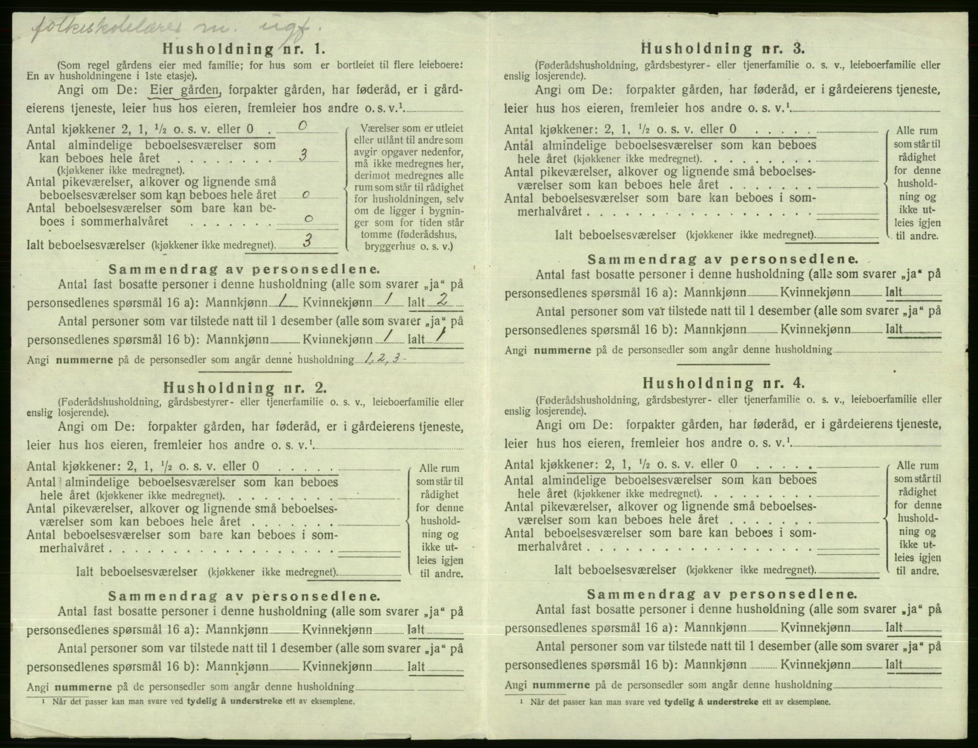 SAB, 1920 census for Evanger, 1920, p. 62