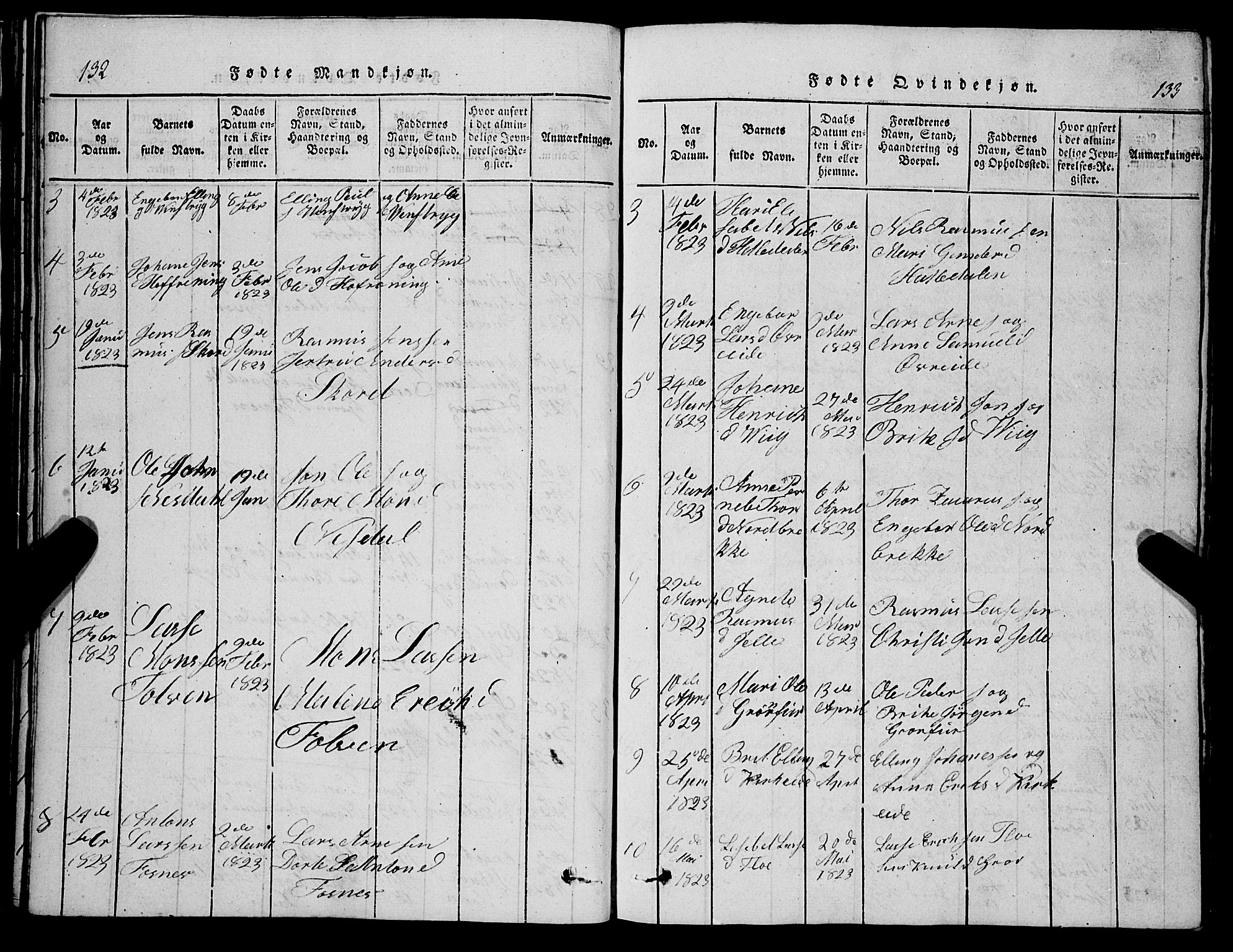 Stryn Sokneprestembete, AV/SAB-A-82501: Parish register (copy) no. C 1, 1801-1845, p. 132-133