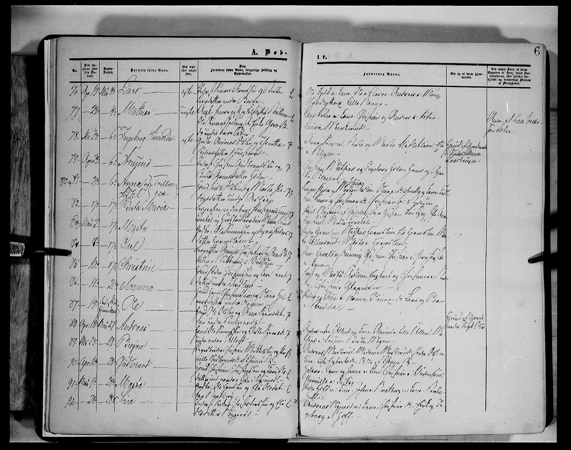 Fåberg prestekontor, AV/SAH-PREST-086/H/Ha/Haa/L0006: Parish register (official) no. 6A, 1855-1867, p. 6