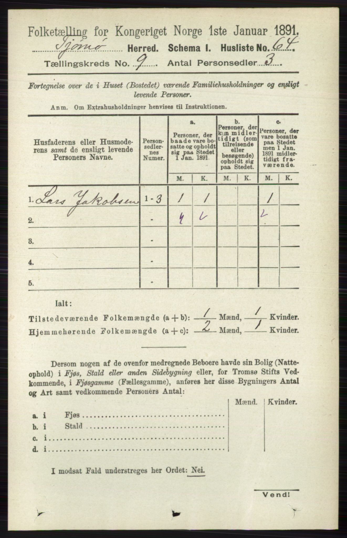 RA, 1891 census for 0723 Tjøme, 1891, p. 3253