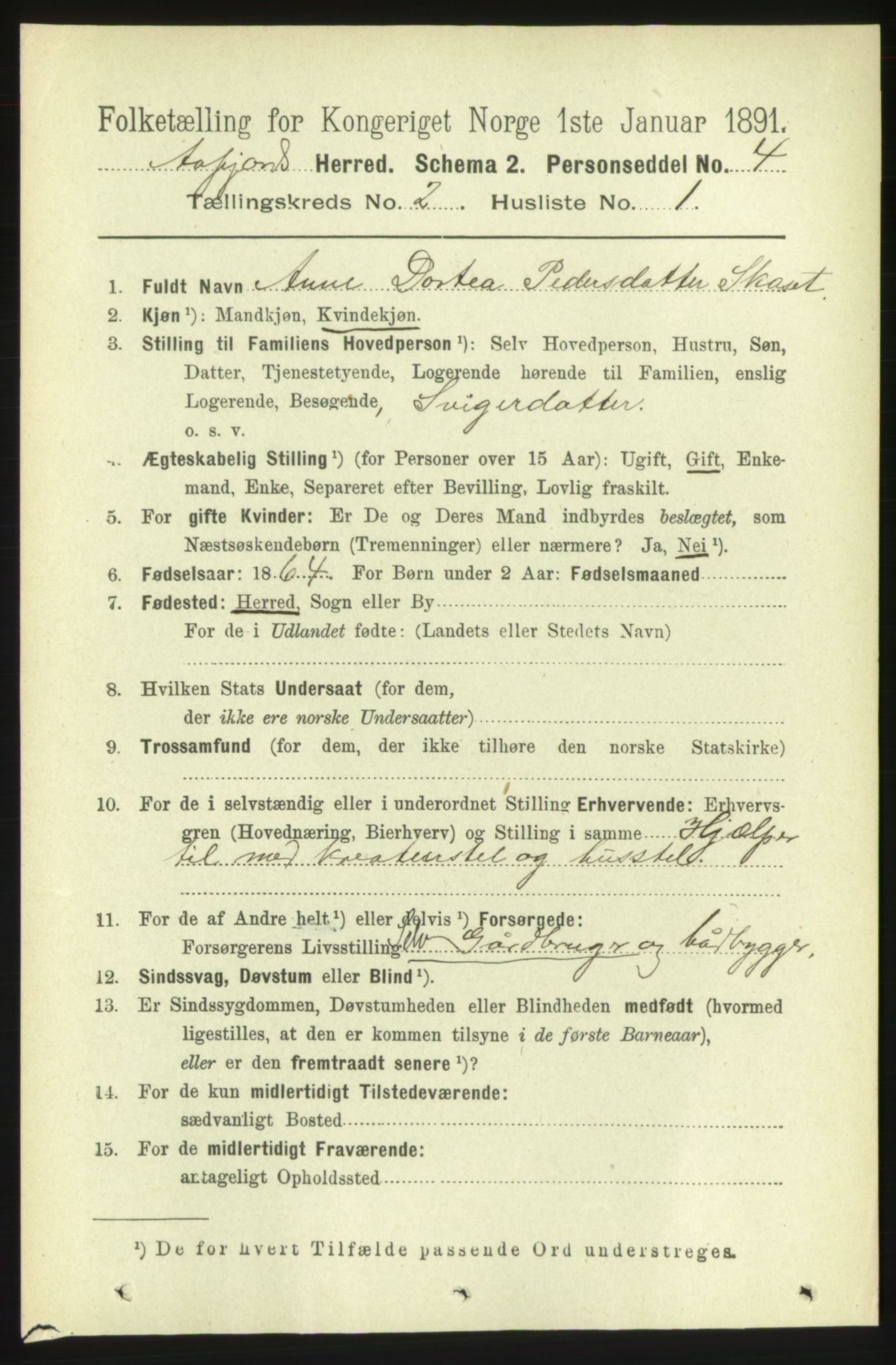 RA, 1891 census for 1630 Åfjord, 1891, p. 380