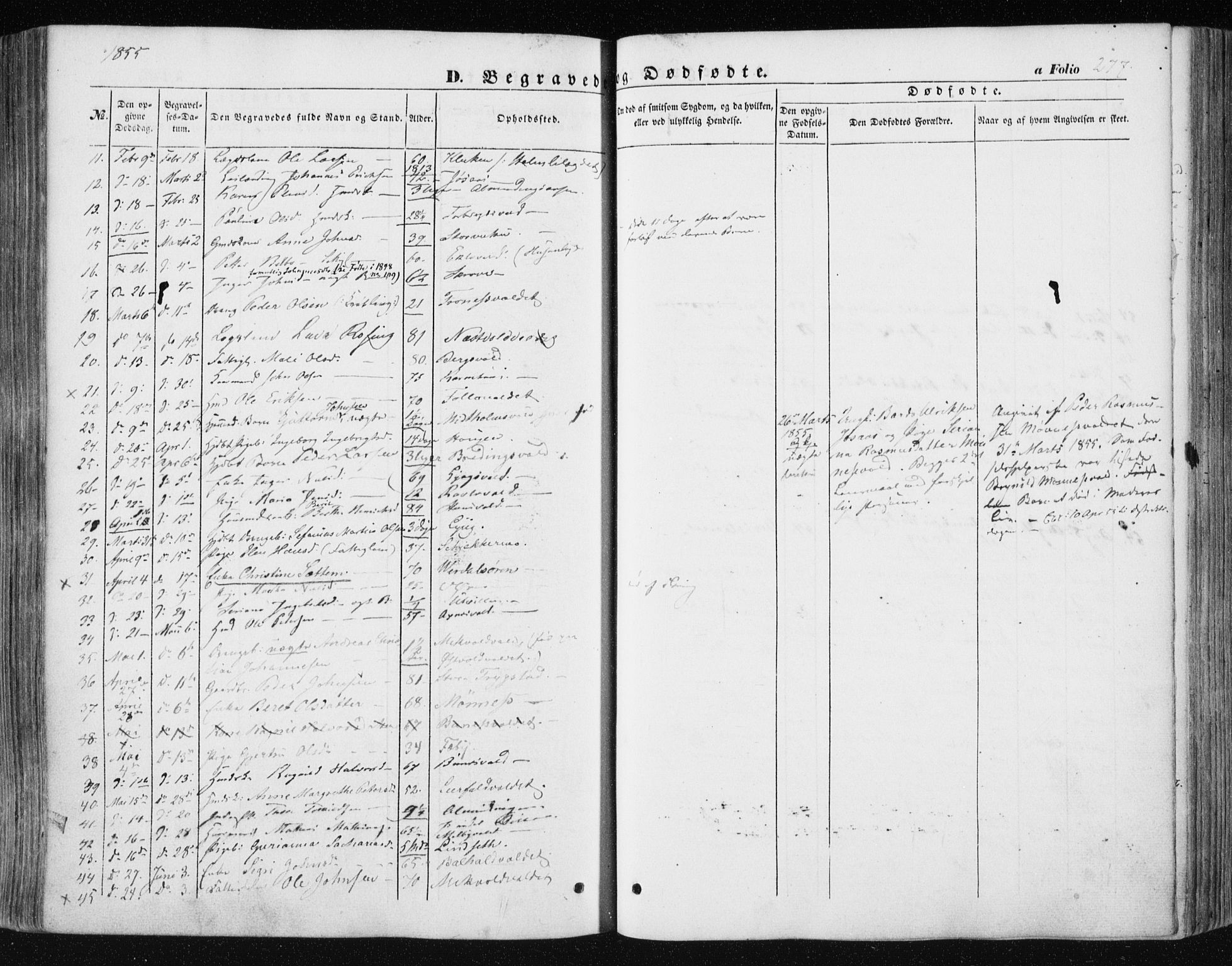 Ministerialprotokoller, klokkerbøker og fødselsregistre - Nord-Trøndelag, SAT/A-1458/723/L0240: Parish register (official) no. 723A09, 1852-1860, p. 277