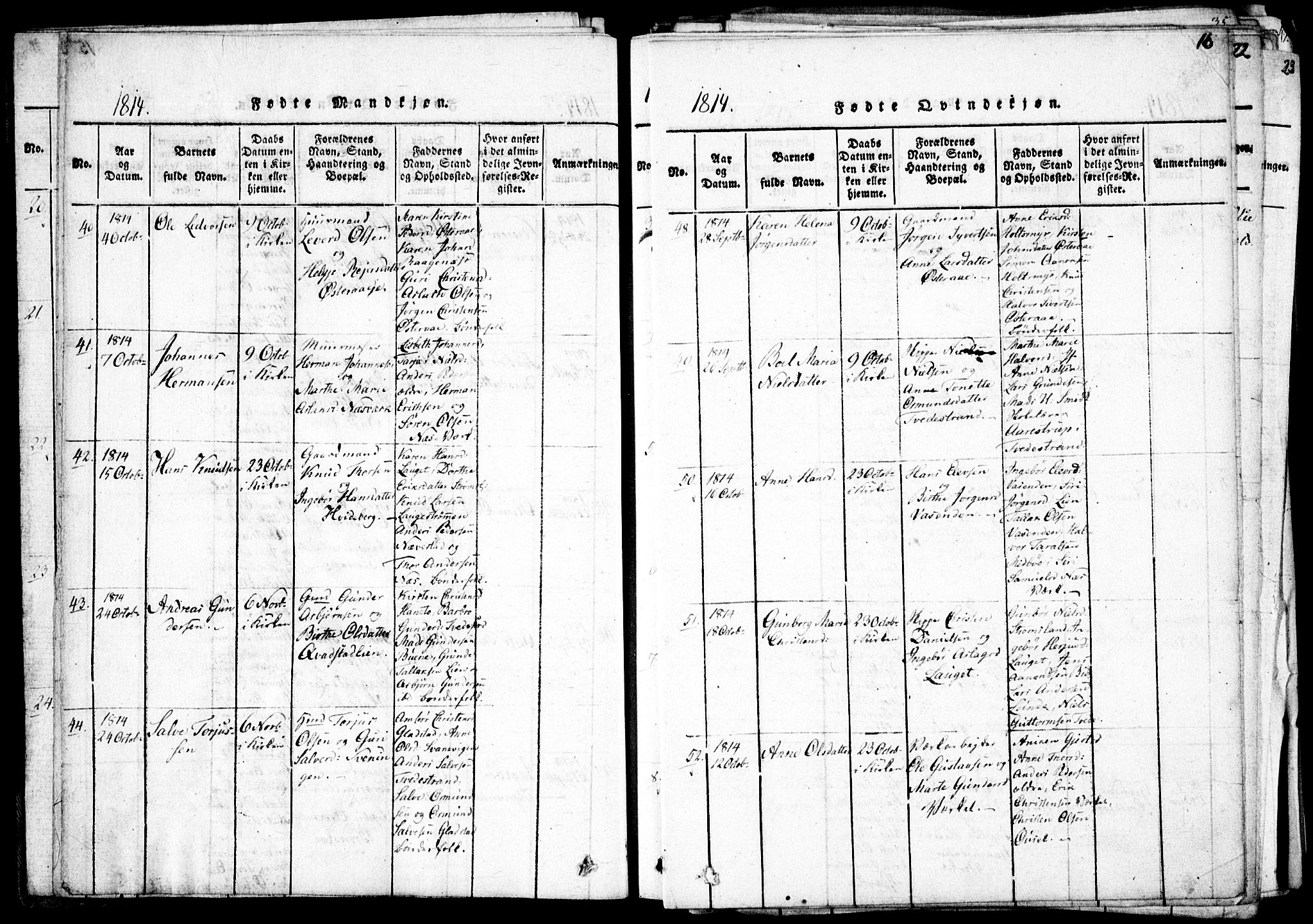 Holt sokneprestkontor, AV/SAK-1111-0021/F/Fa/L0005: Parish register (official) no. A 5, 1813-1821, p. 16