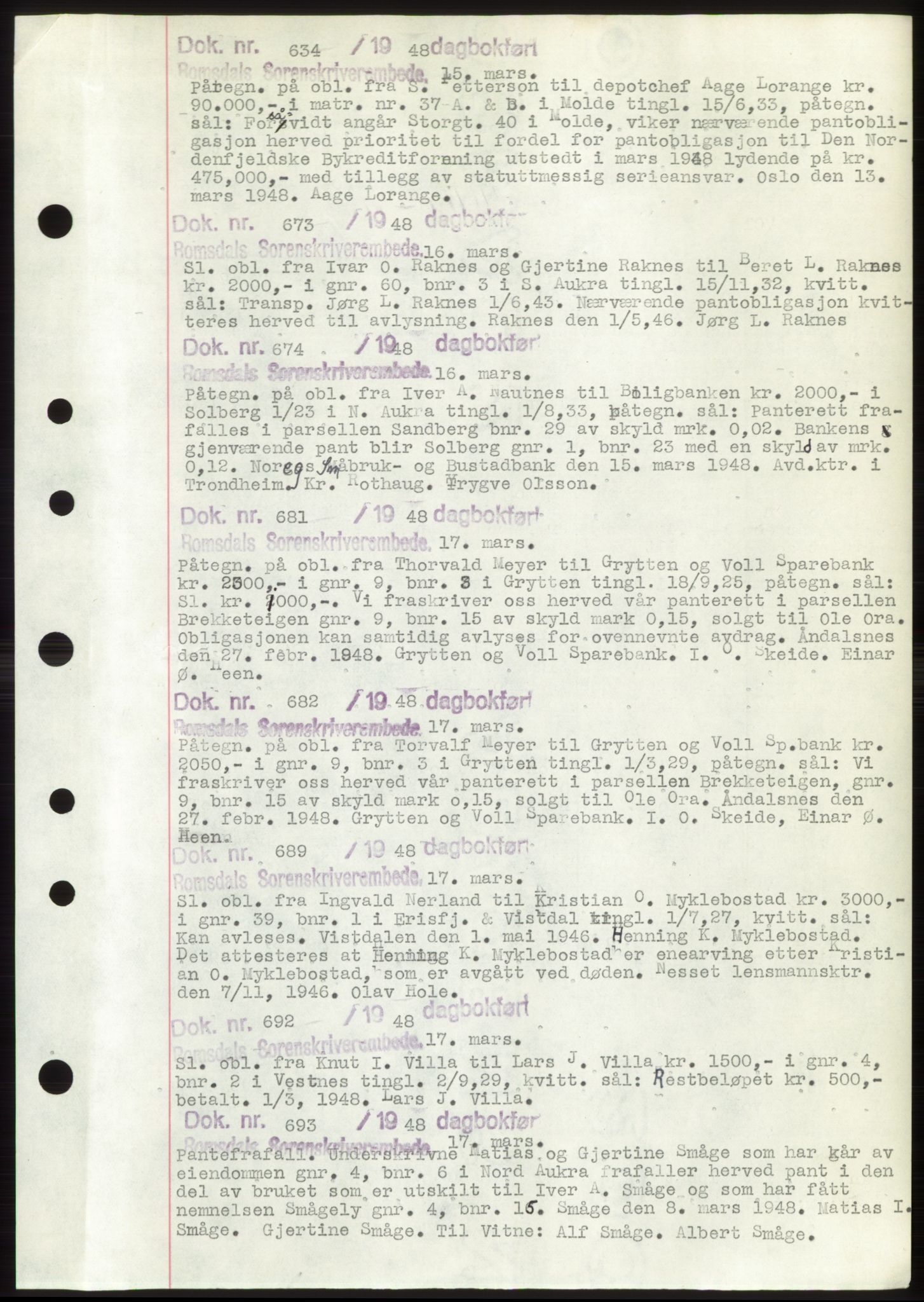 Romsdal sorenskriveri, AV/SAT-A-4149/1/2/2C: Mortgage book no. C1b, 1946-1949, Deed date: 15.03.1948