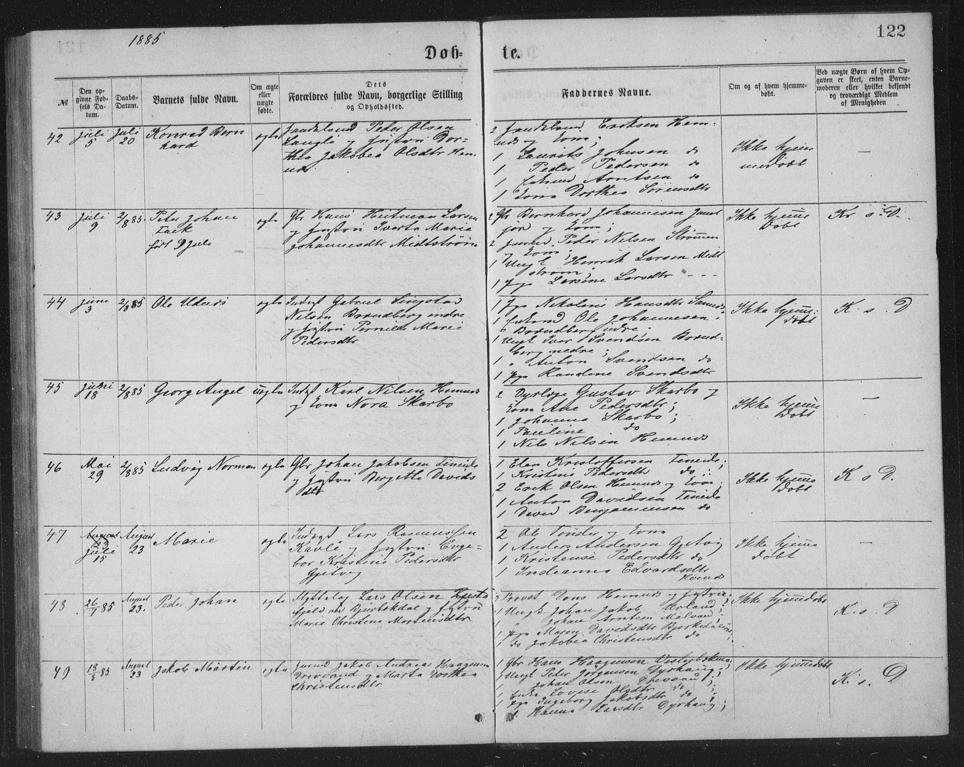 Ministerialprotokoller, klokkerbøker og fødselsregistre - Nordland, AV/SAT-A-1459/825/L0369: Parish register (copy) no. 825C06, 1873-1885, p. 122