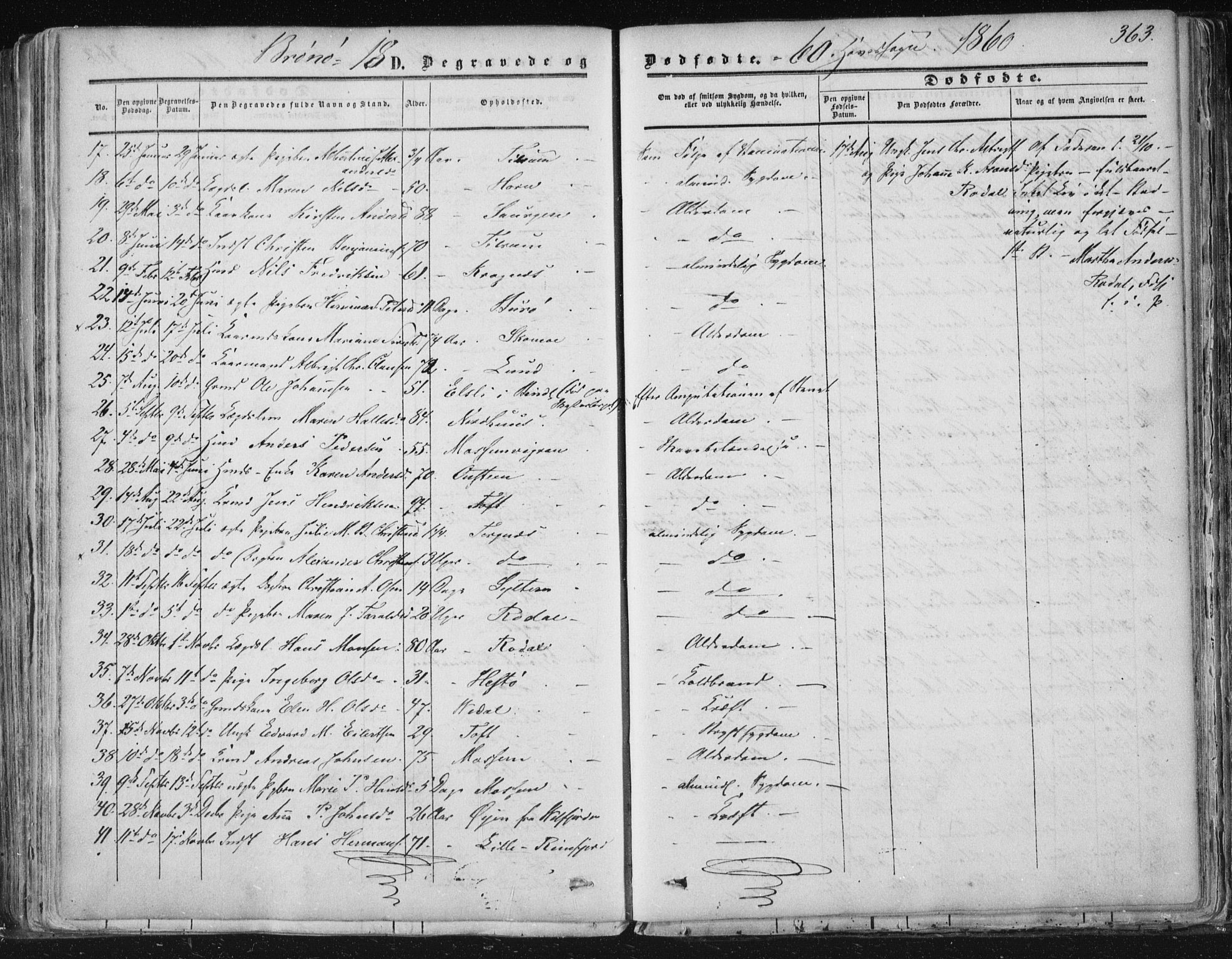 Ministerialprotokoller, klokkerbøker og fødselsregistre - Nordland, SAT/A-1459/813/L0198: Parish register (official) no. 813A08, 1834-1874, p. 363