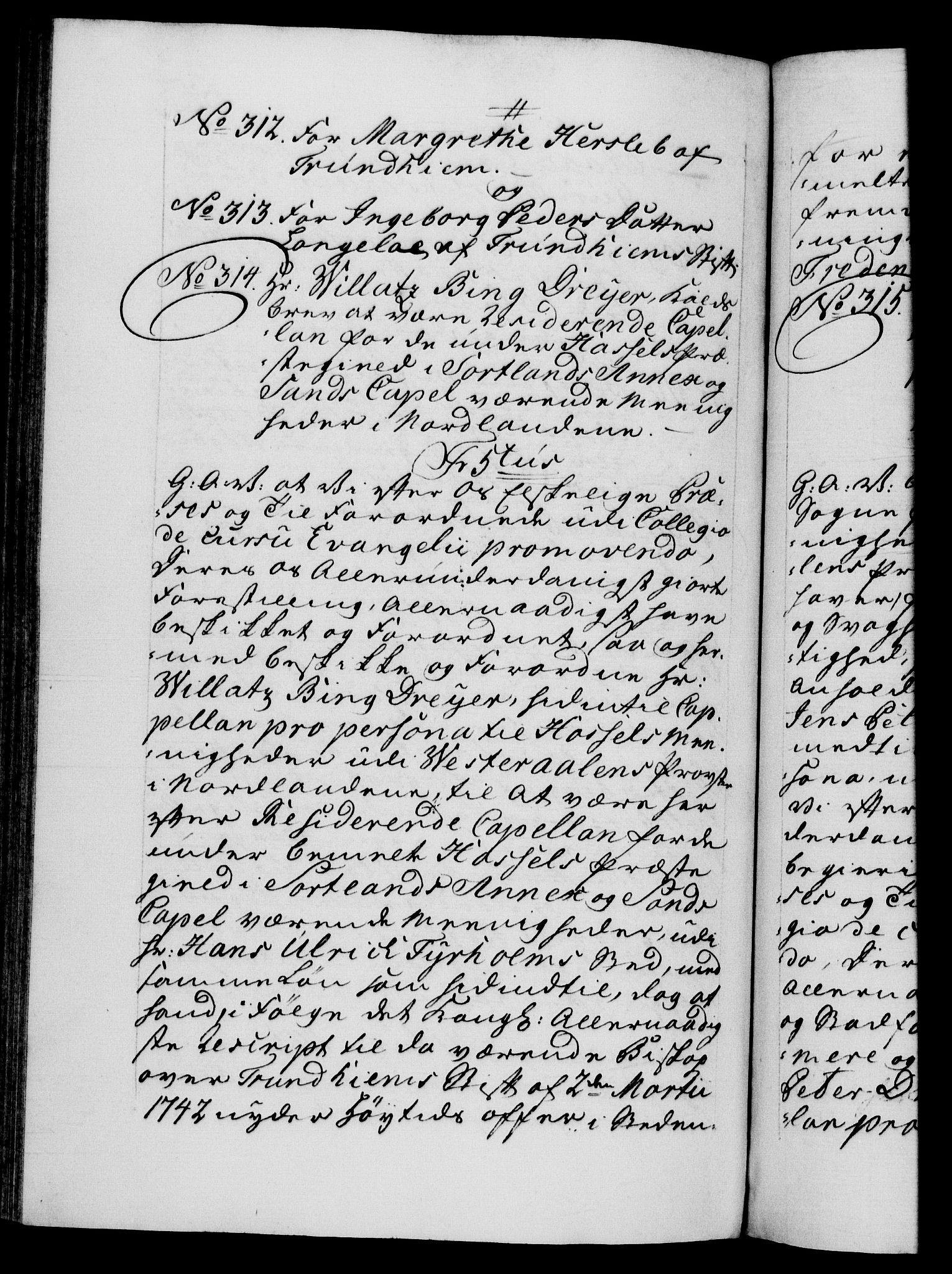 Danske Kanselli 1572-1799, AV/RA-EA-3023/F/Fc/Fca/Fcaa/L0042: Norske registre, 1763-1766, p. 647b