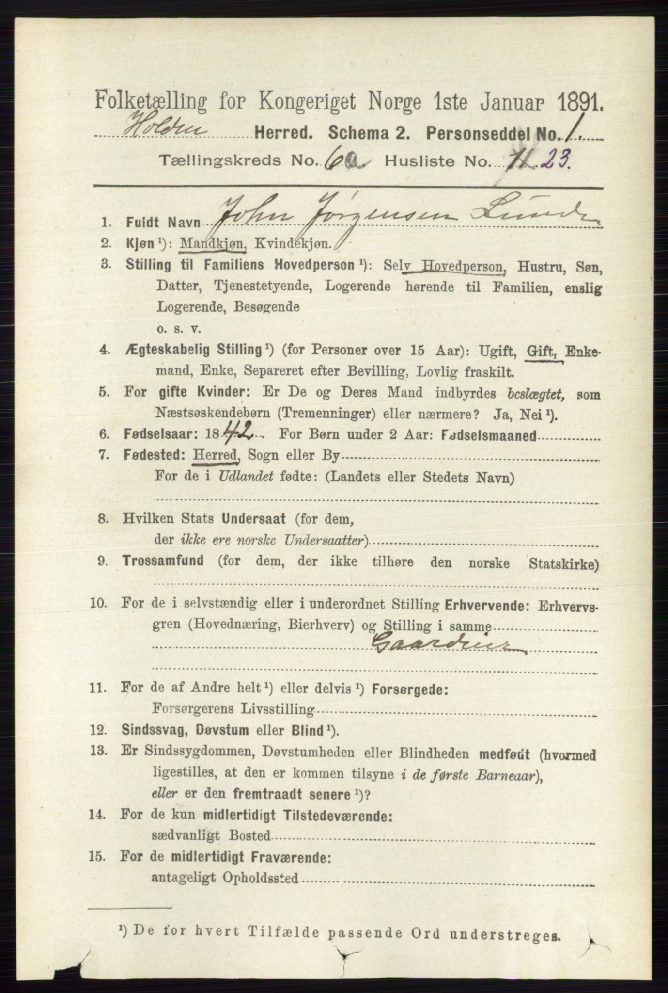 RA, 1891 census for 0819 Holla, 1891, p. 2990