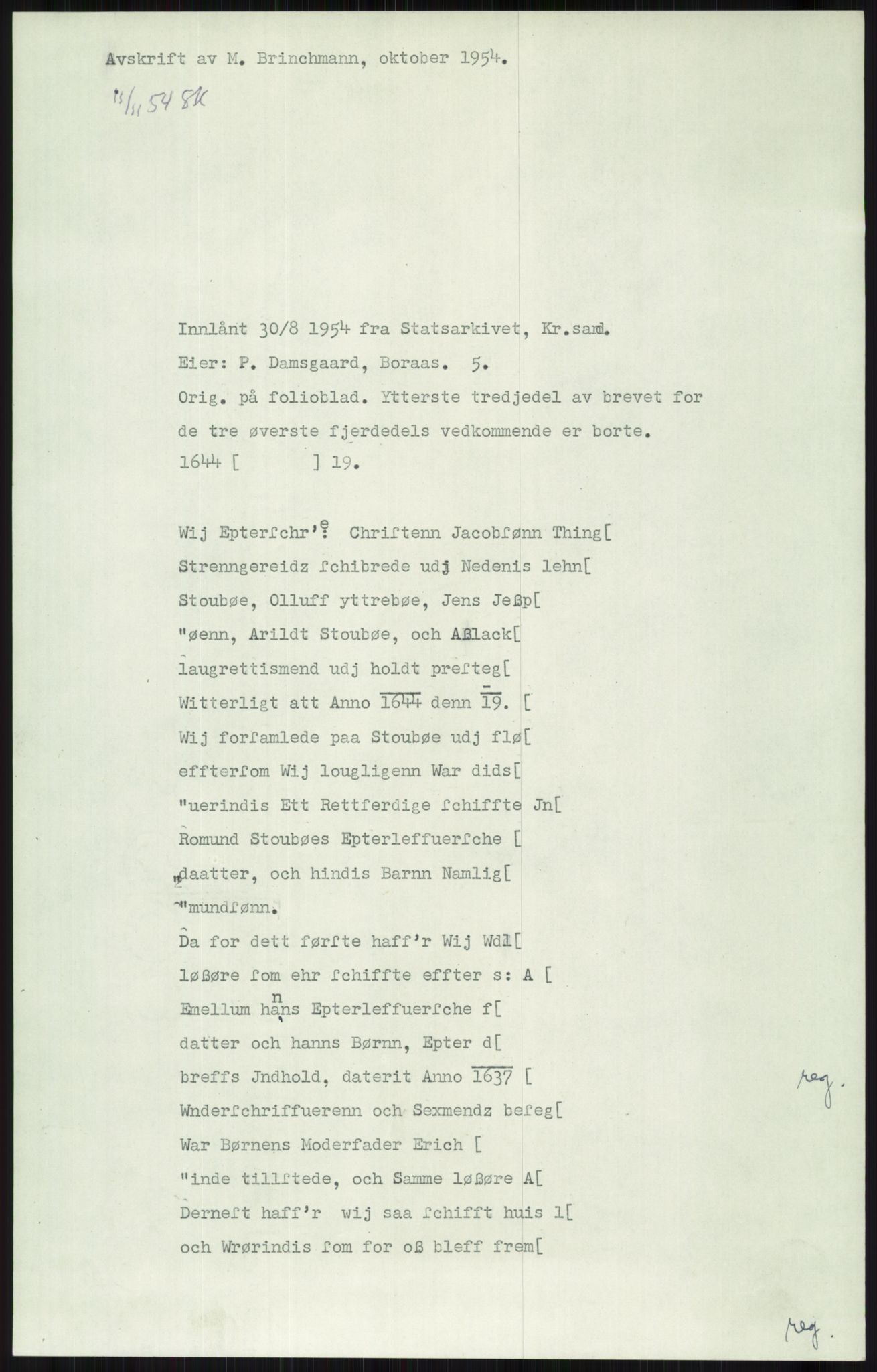 Samlinger til kildeutgivelse, Diplomavskriftsamlingen, AV/RA-EA-4053/H/Ha, p. 1632