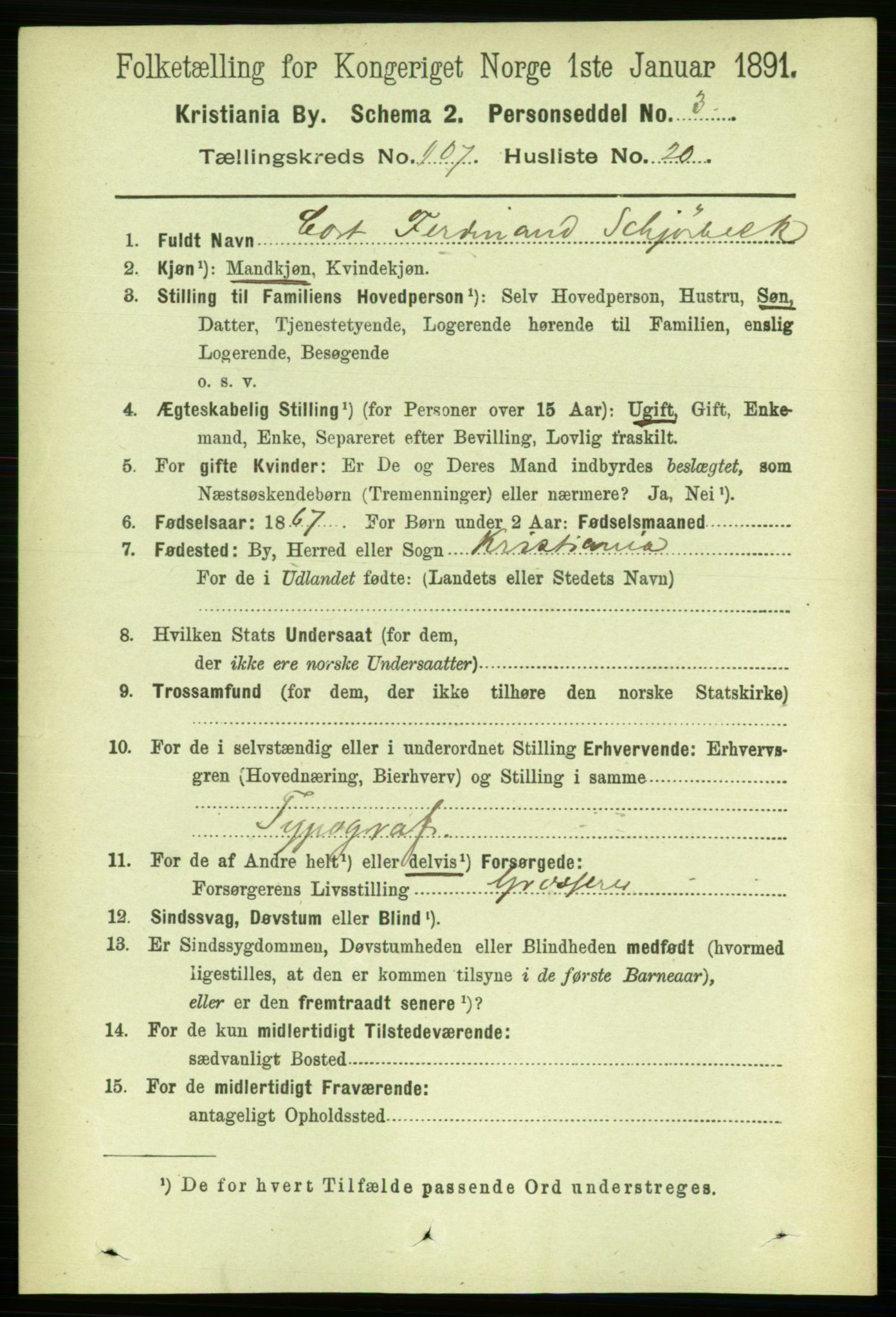 RA, 1891 census for 0301 Kristiania, 1891, p. 54954