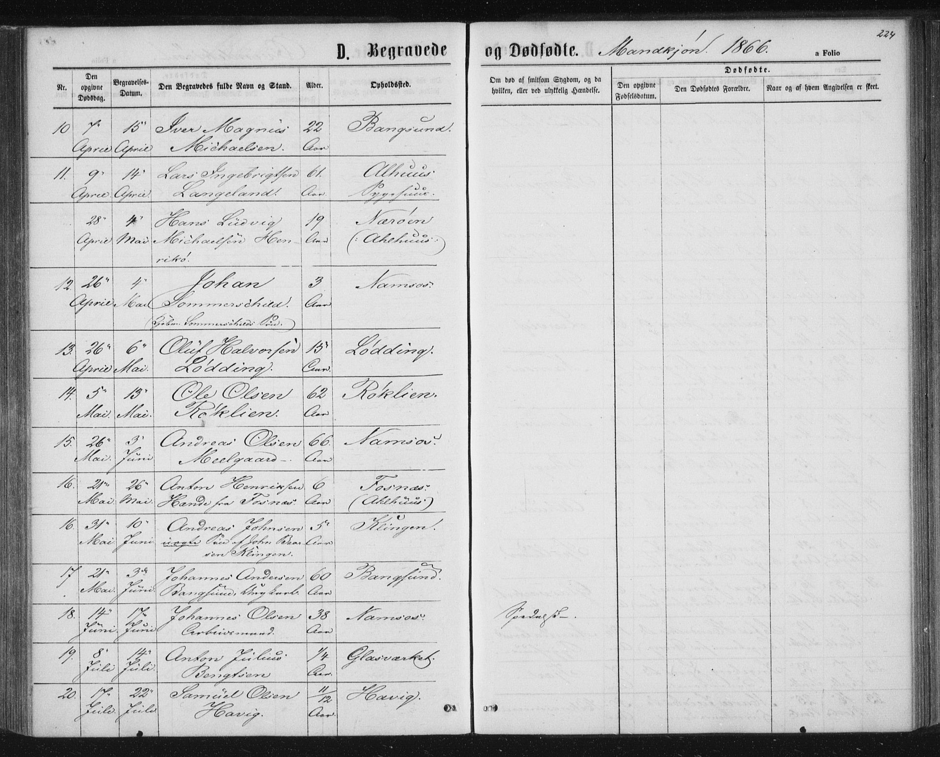 Ministerialprotokoller, klokkerbøker og fødselsregistre - Nord-Trøndelag, SAT/A-1458/768/L0570: Parish register (official) no. 768A05, 1865-1874, p. 224