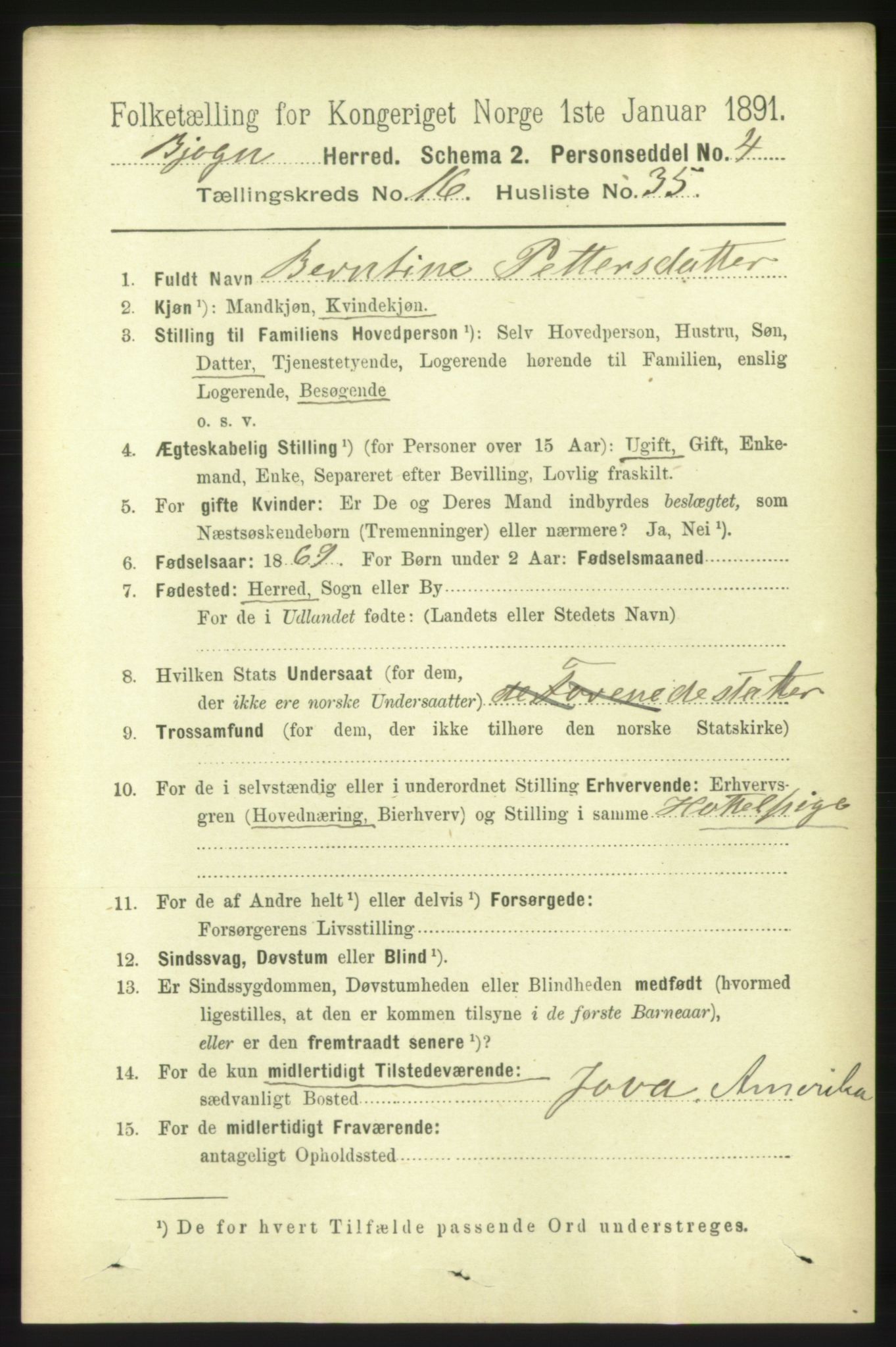 RA, 1891 census for 1627 Bjugn, 1891, p. 4660