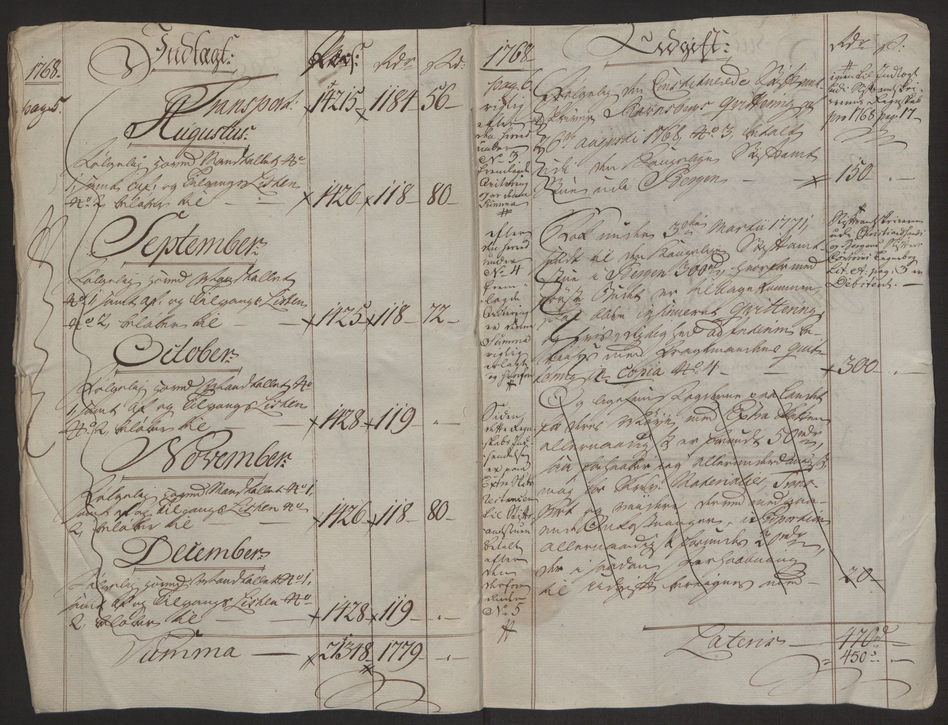 Rentekammeret inntil 1814, Reviderte regnskaper, Byregnskaper, AV/RA-EA-4066/R/Ro/L0305/0001: [O6] Kontribusjonsregnskap / Ekstraskatt, 1762-1768, p. 339