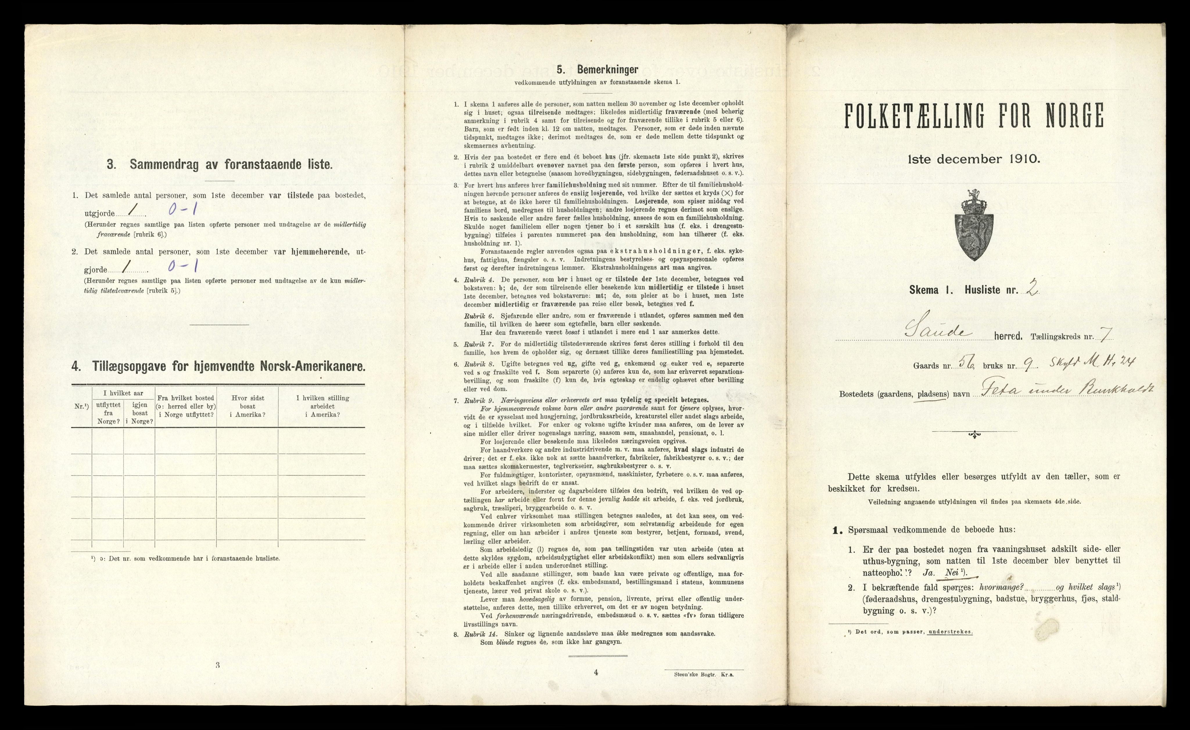 RA, 1910 census for Sauherad, 1910, p. 715