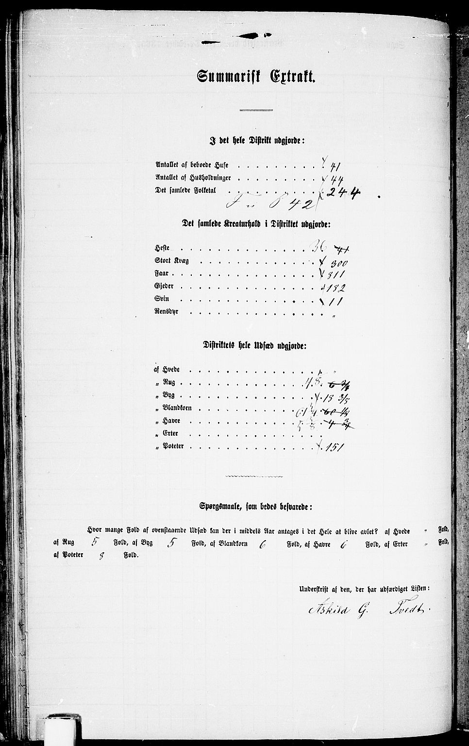 RA, 1865 census for Evje, 1865, p. 62