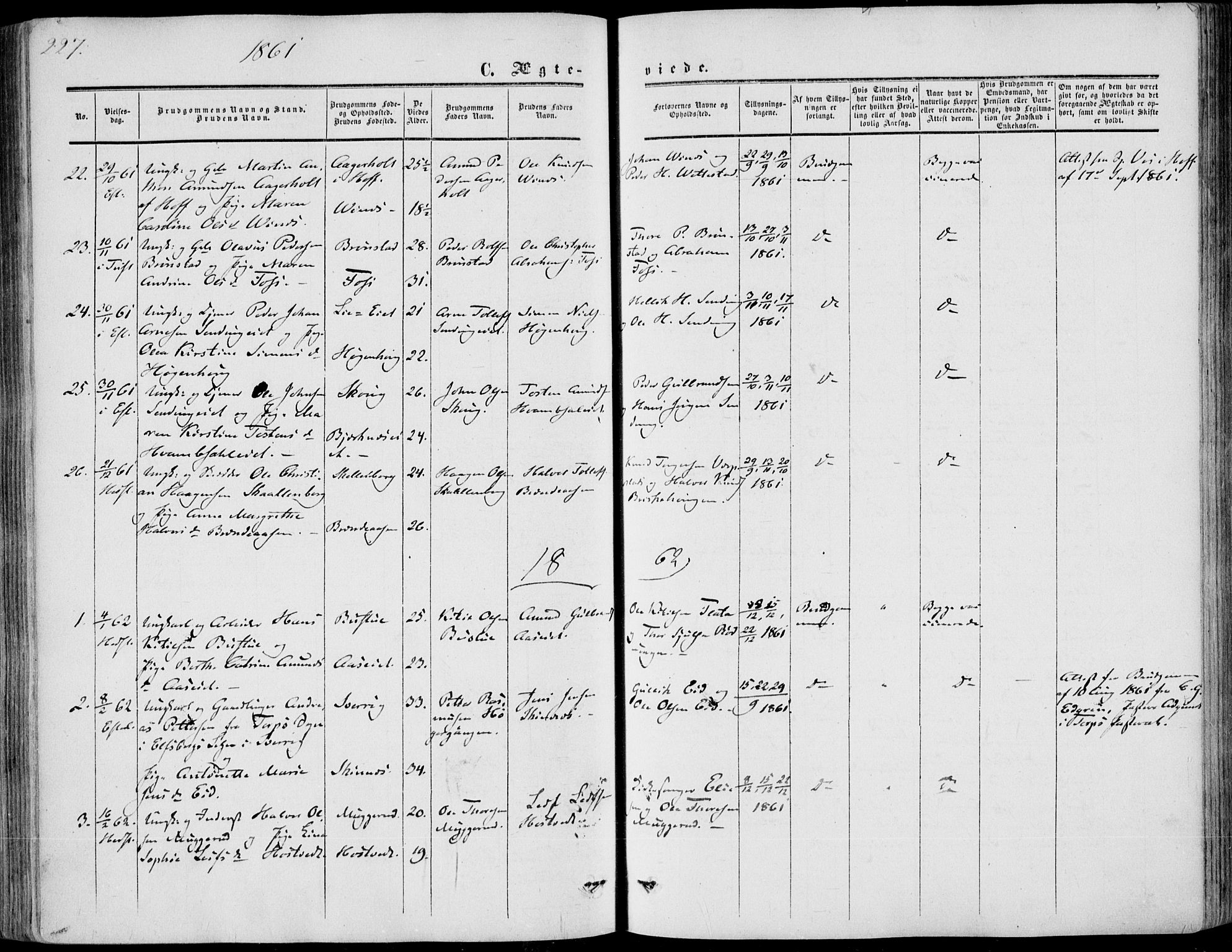 Sandsvær kirkebøker, SAKO/A-244/F/Fa/L0006: Parish register (official) no. I 6, 1857-1868, p. 227