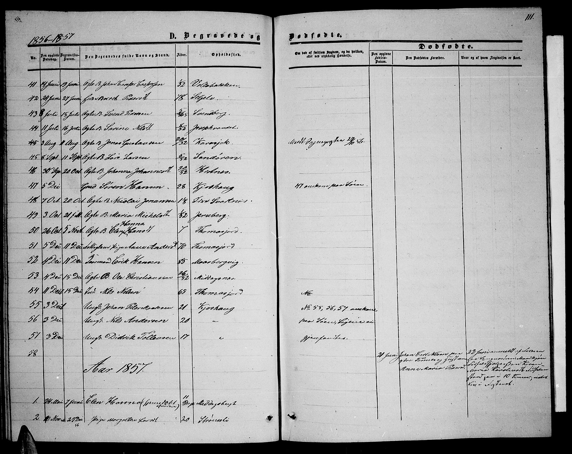 Balsfjord sokneprestembete, SATØ/S-1303/G/Ga/L0005klokker: Parish register (copy) no. 5, 1856-1862, p. 111