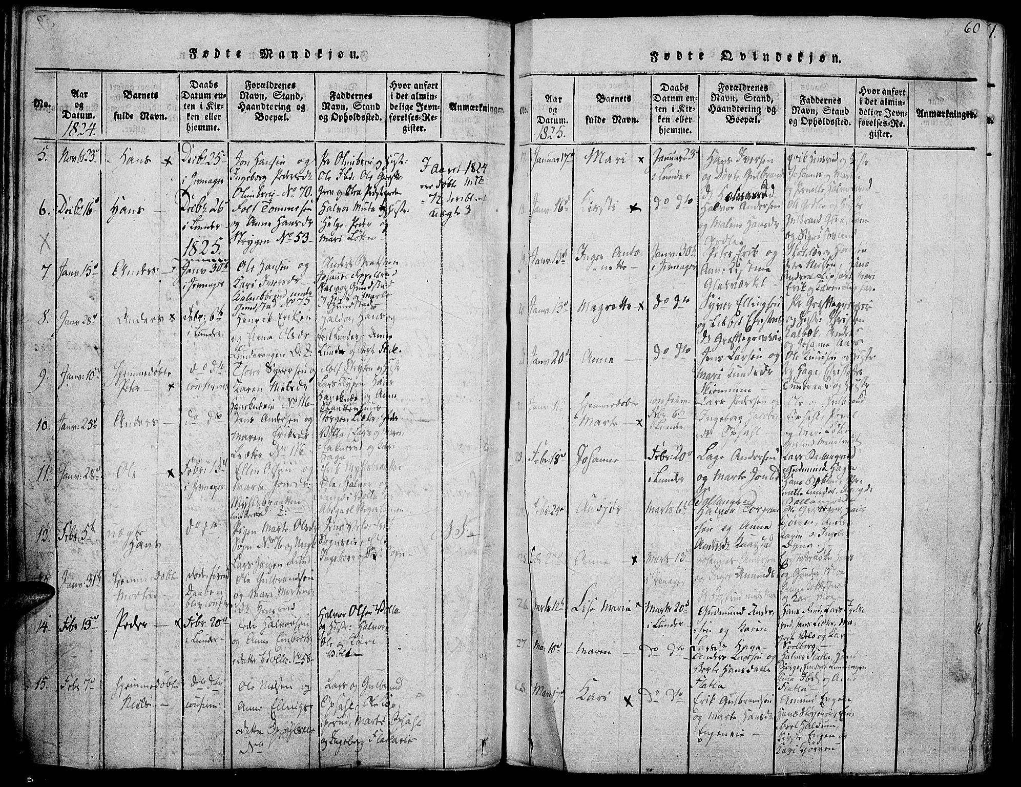 Jevnaker prestekontor, SAH/PREST-116/H/Ha/Haa/L0005: Parish register (official) no. 5, 1815-1837, p. 60