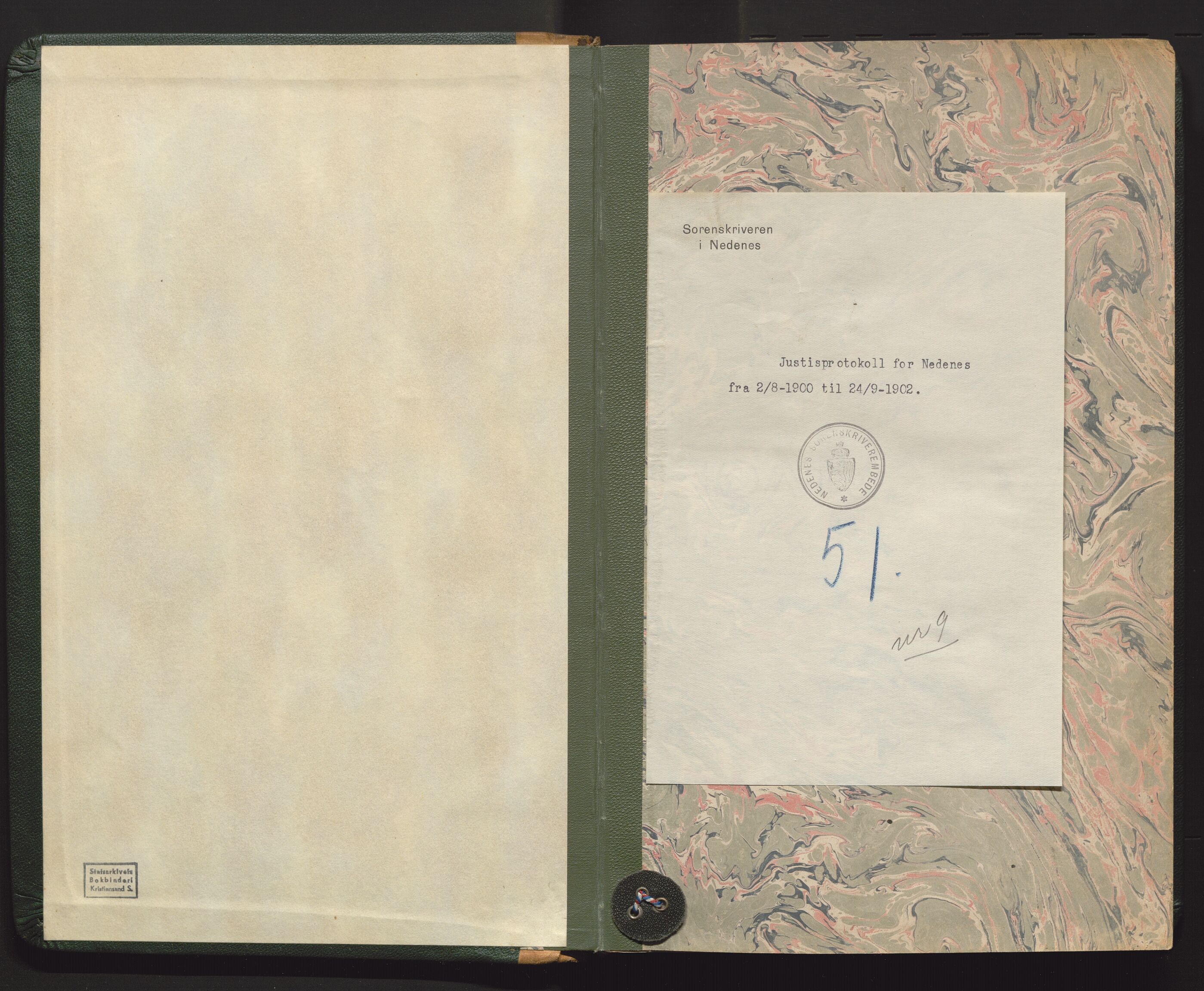 Nedenes sorenskriveri, AV/SAK-1221-0006/F/Fa/L0009: Tingbok nr 9, 1900-1902