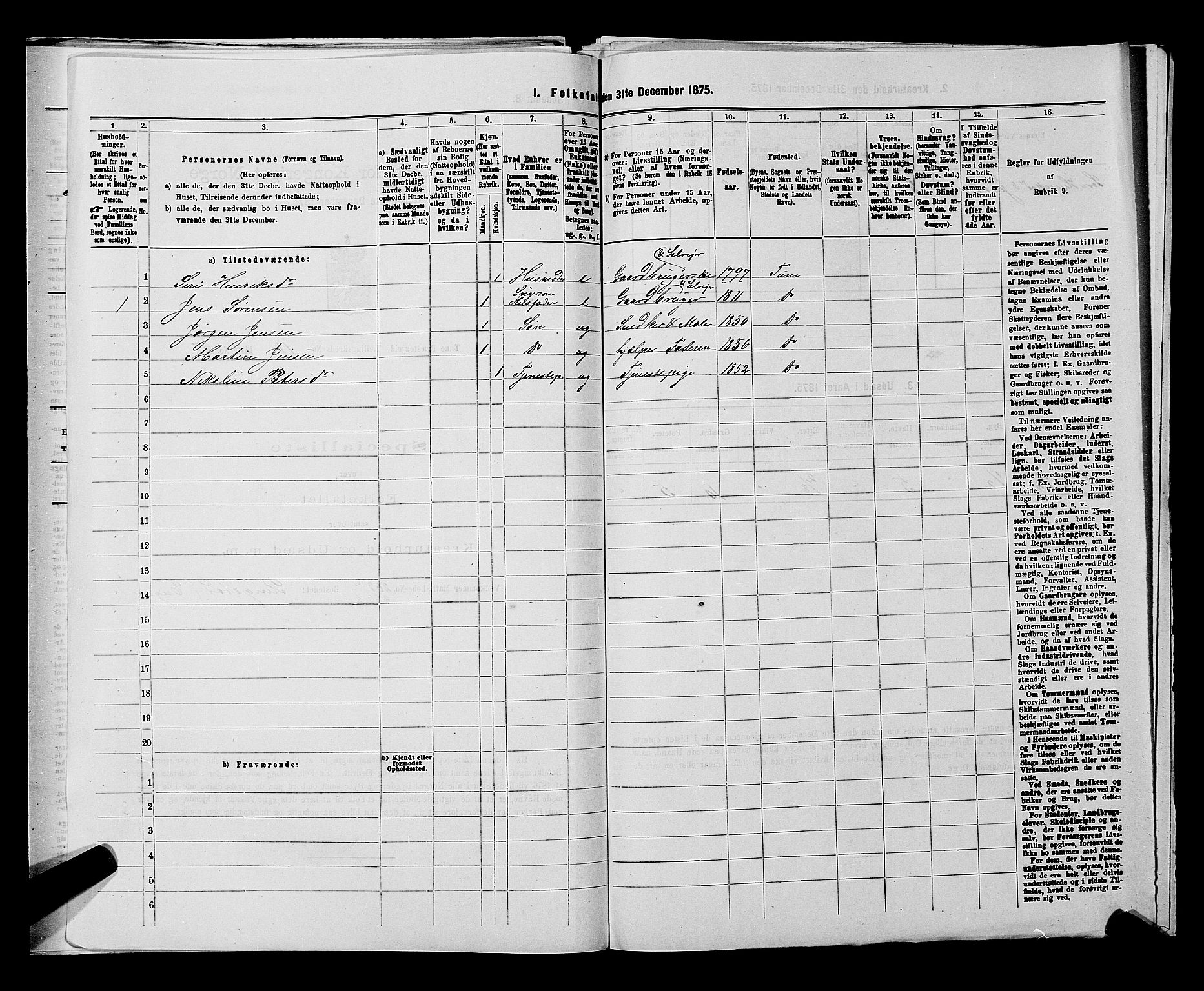 RA, 1875 census for 0130P Tune, 1875, p. 1839