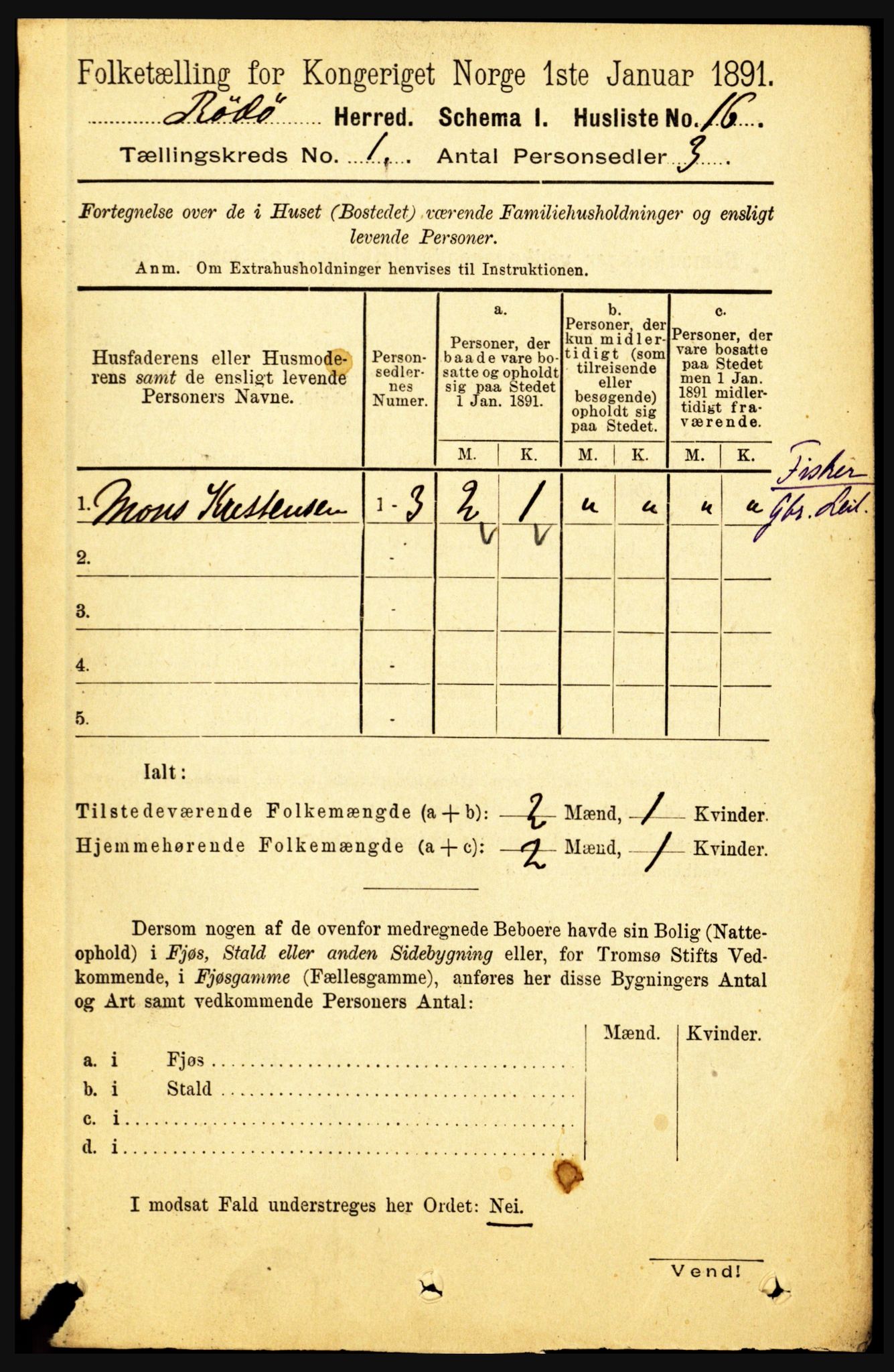 RA, 1891 census for 1836 Rødøy, 1891, p. 33