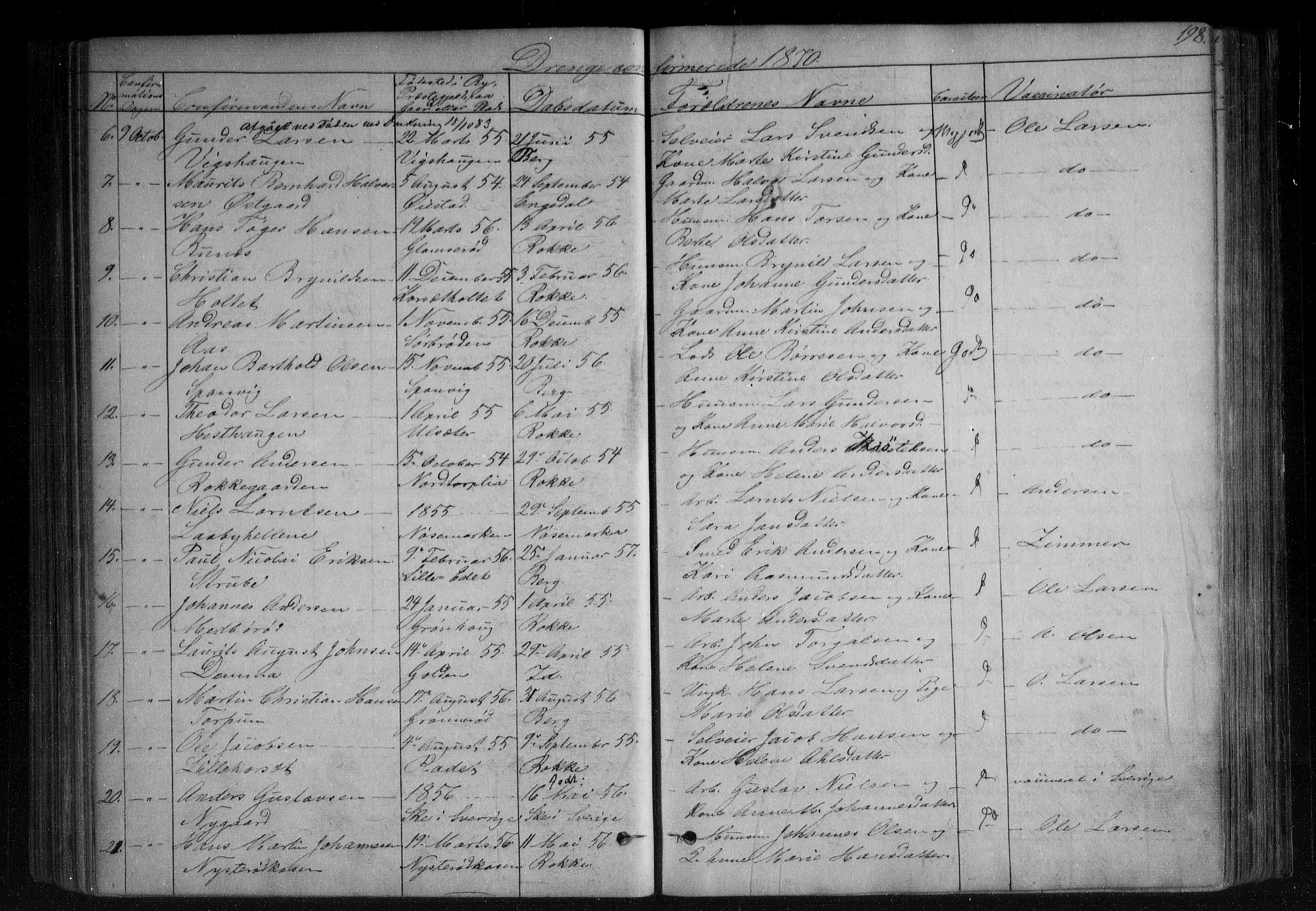 Berg prestekontor Kirkebøker, AV/SAO-A-10902/F/Fa/L0005: Parish register (official) no. I 5, 1861-1877, p. 198