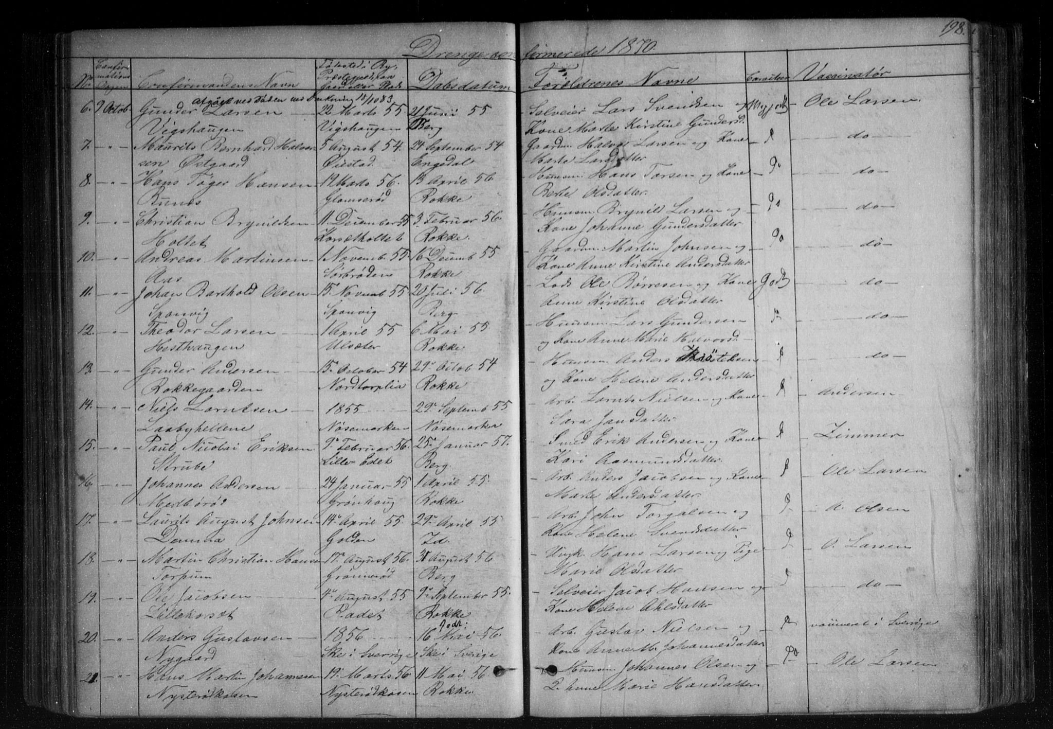 Berg prestekontor Kirkebøker, AV/SAO-A-10902/F/Fa/L0005: Parish register (official) no. I 5, 1861-1877, p. 198